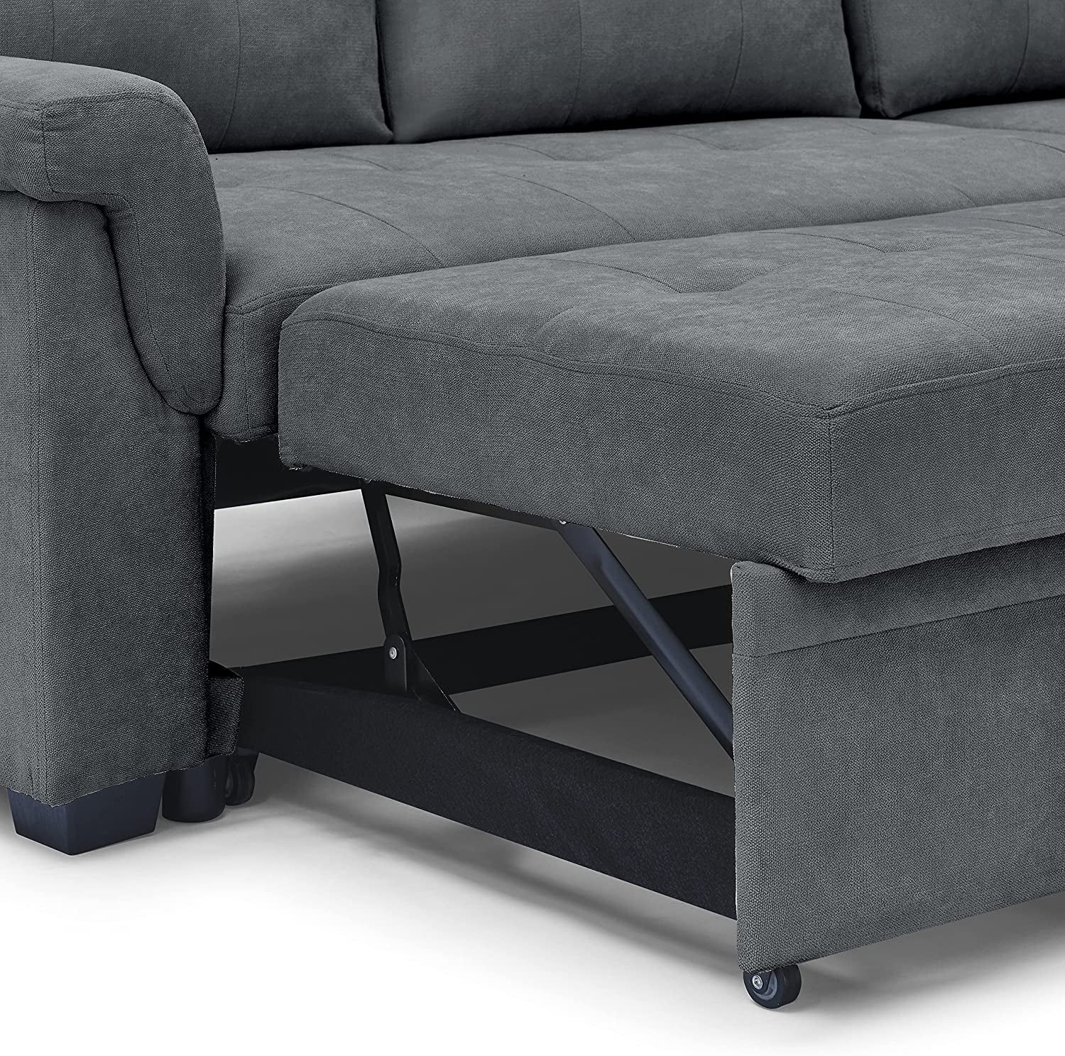 Gray Sectional Sofabed with USB Ports, Full XL-3