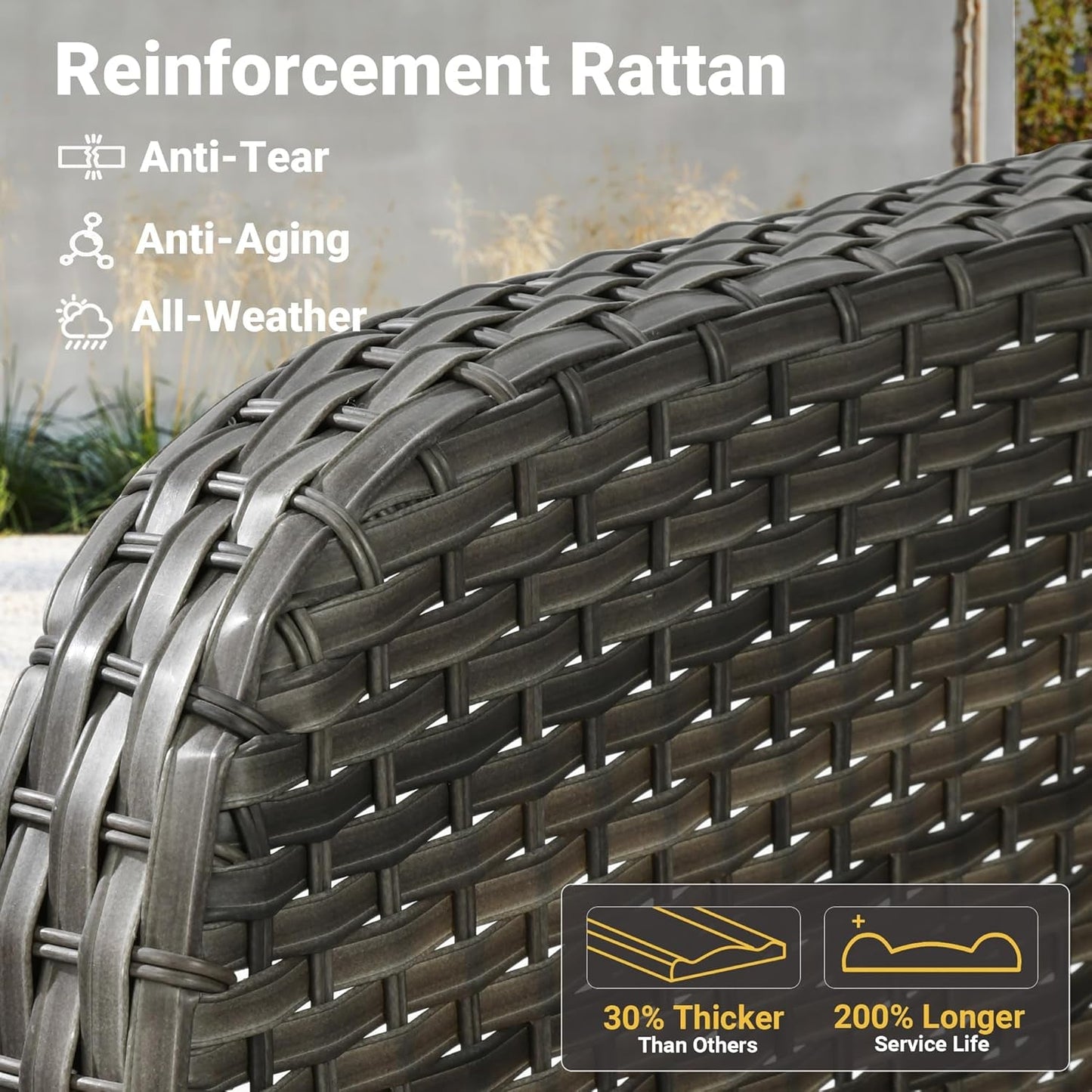 Denim Blue 4 Pieces Patio Furniture Set with Cushions-2