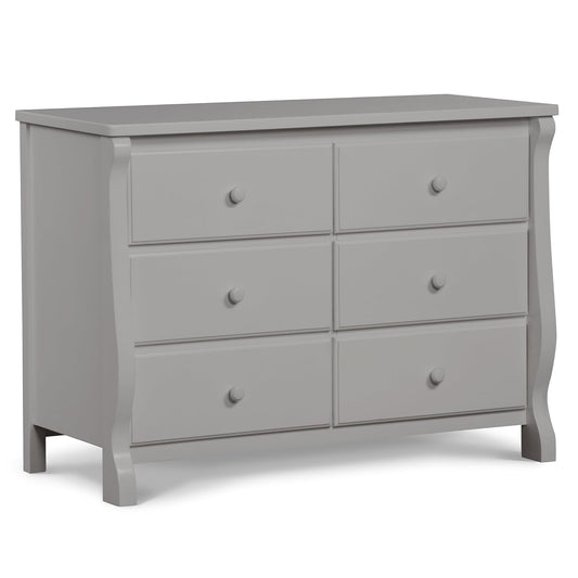 Universal 6 Drawer Dresser with Interlocking Drawers - Greenguard Gold Certified, Grey-0
