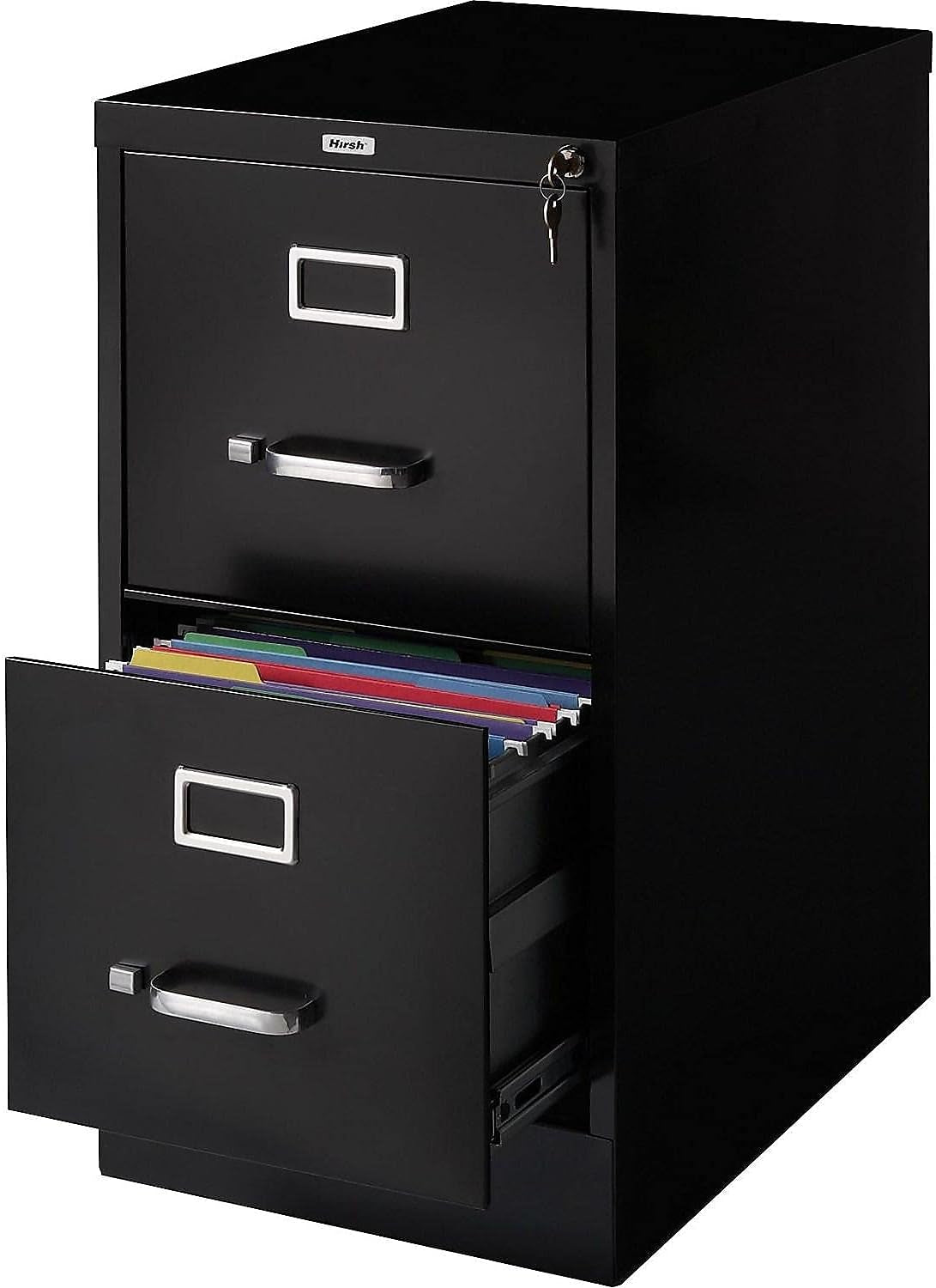 357416 2-Drawer Vertical File Cabinet Locking Letter Black 22-Inch D (22335D)-3