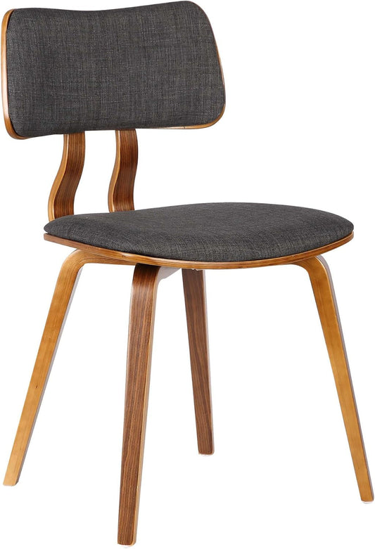 Jaguar Dining Chair in Charcoal Fabric and Walnut Wood Finish,Charcoal/Walnut Finish 20D X 18W X 29H In-0