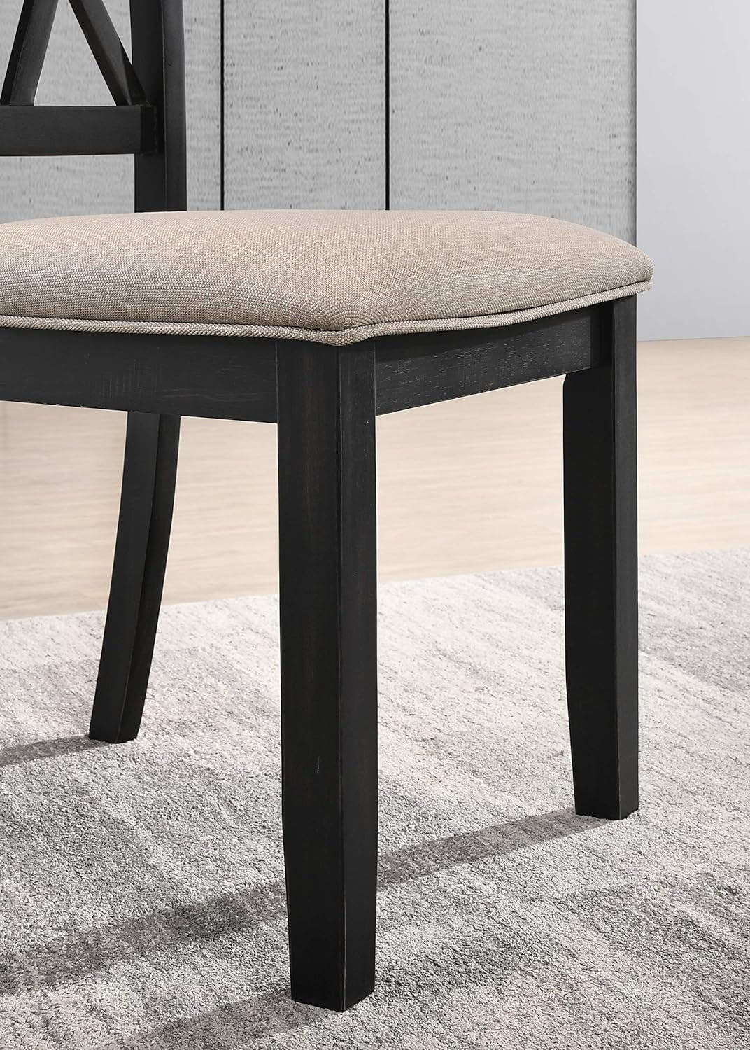 Windvale Fabric Upholstered Dining Chair in Black, Set of 2-3