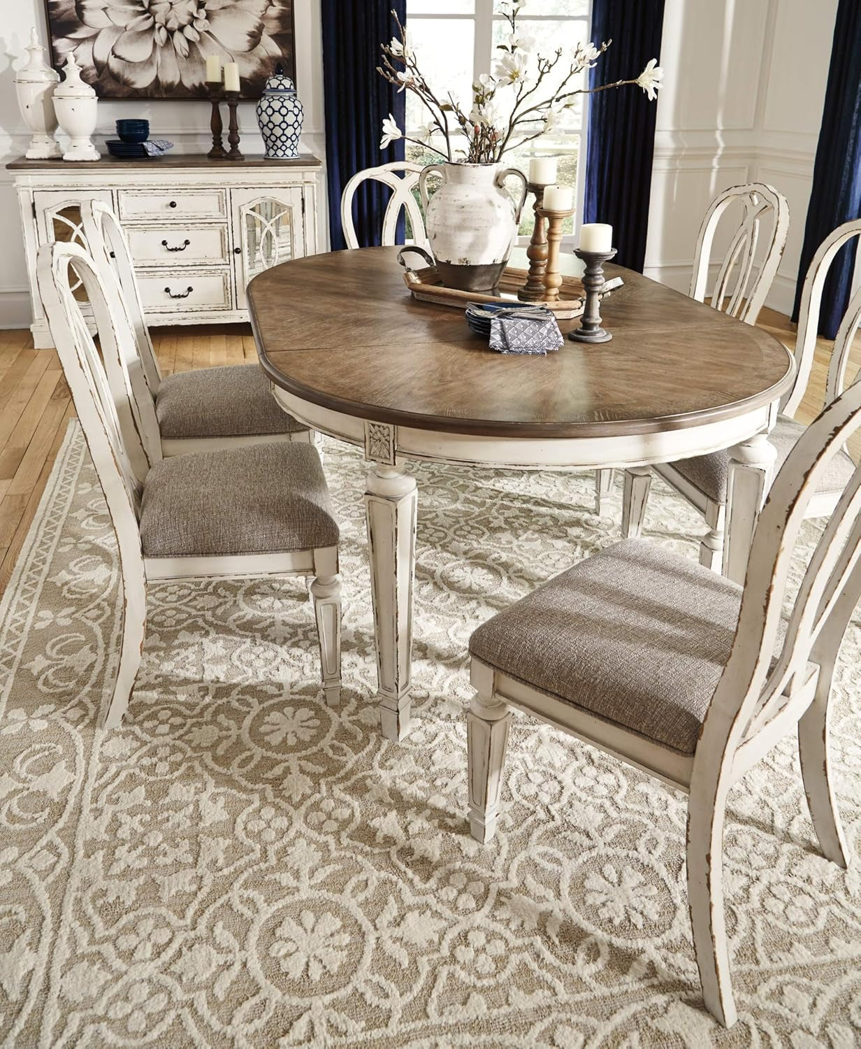 Realyn French Country Ribbon Back Dining Chair, 2 Count, Chipped White-4