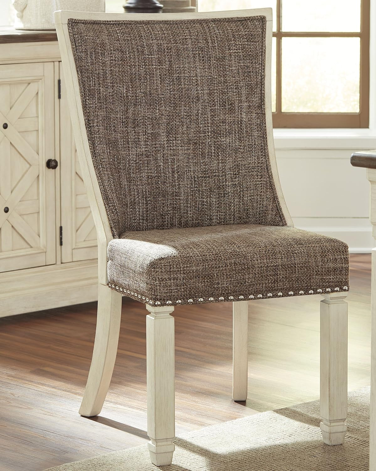 Bolanburg Modern Farmhouse Upholstered Dining Chair, 2 Count, Brown-1