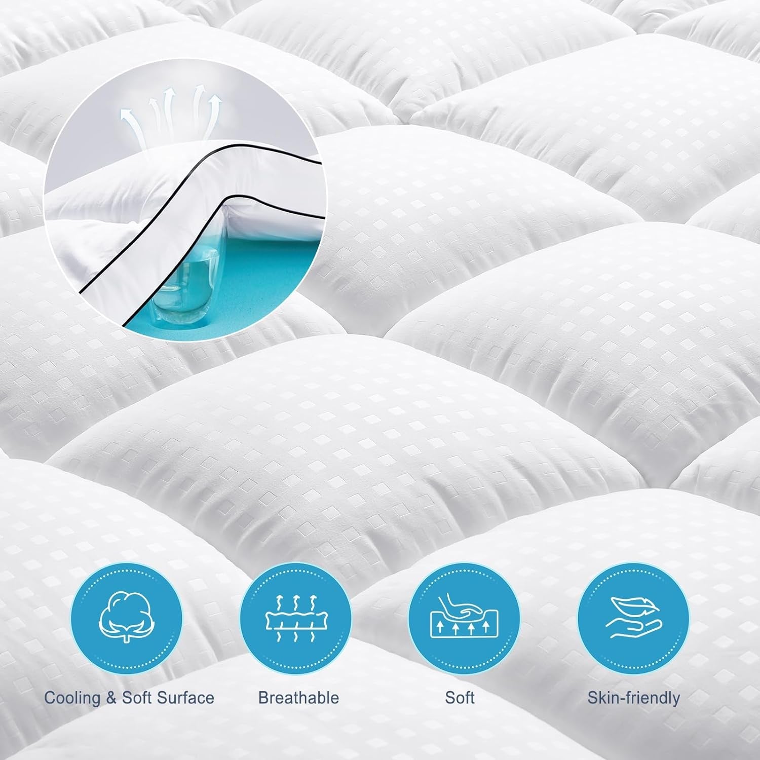 King Gel Memory Foam Mattress Topper, 4 Inch, Dual Layer-4