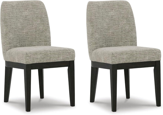 Burkhaus Traditional Upholstered Dining Chair, Set of 2, Dark Brown-0