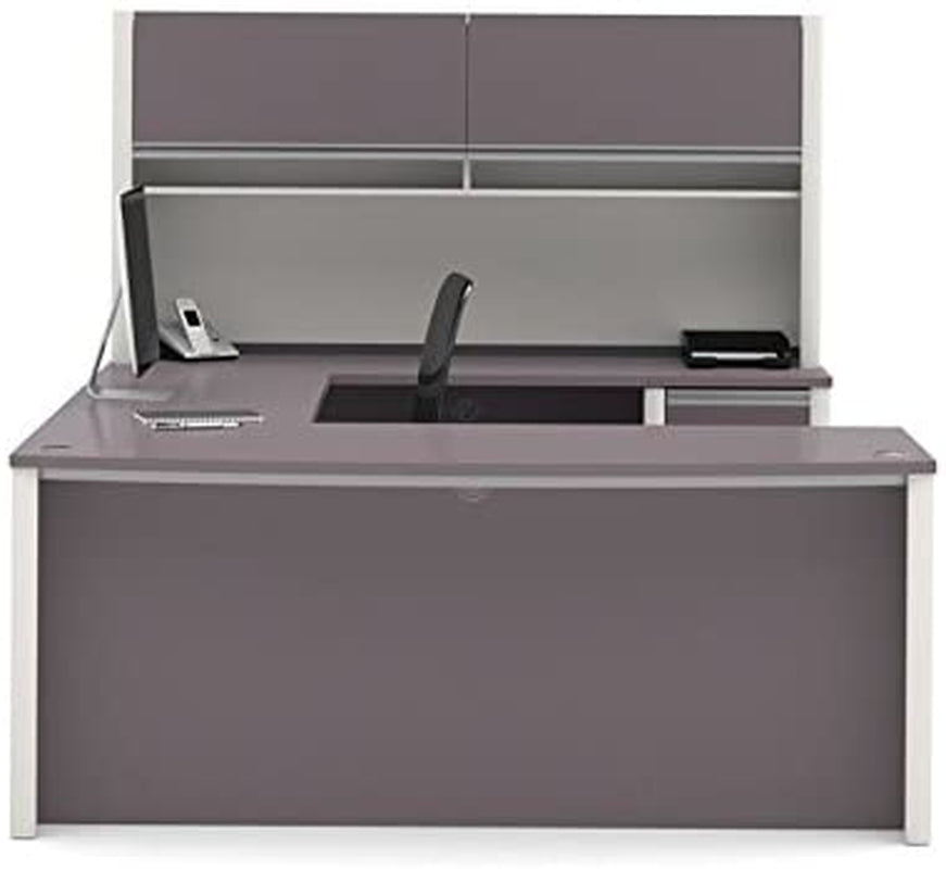 Connexion U-Shaped Workstation with Three Drawers, Slate-4