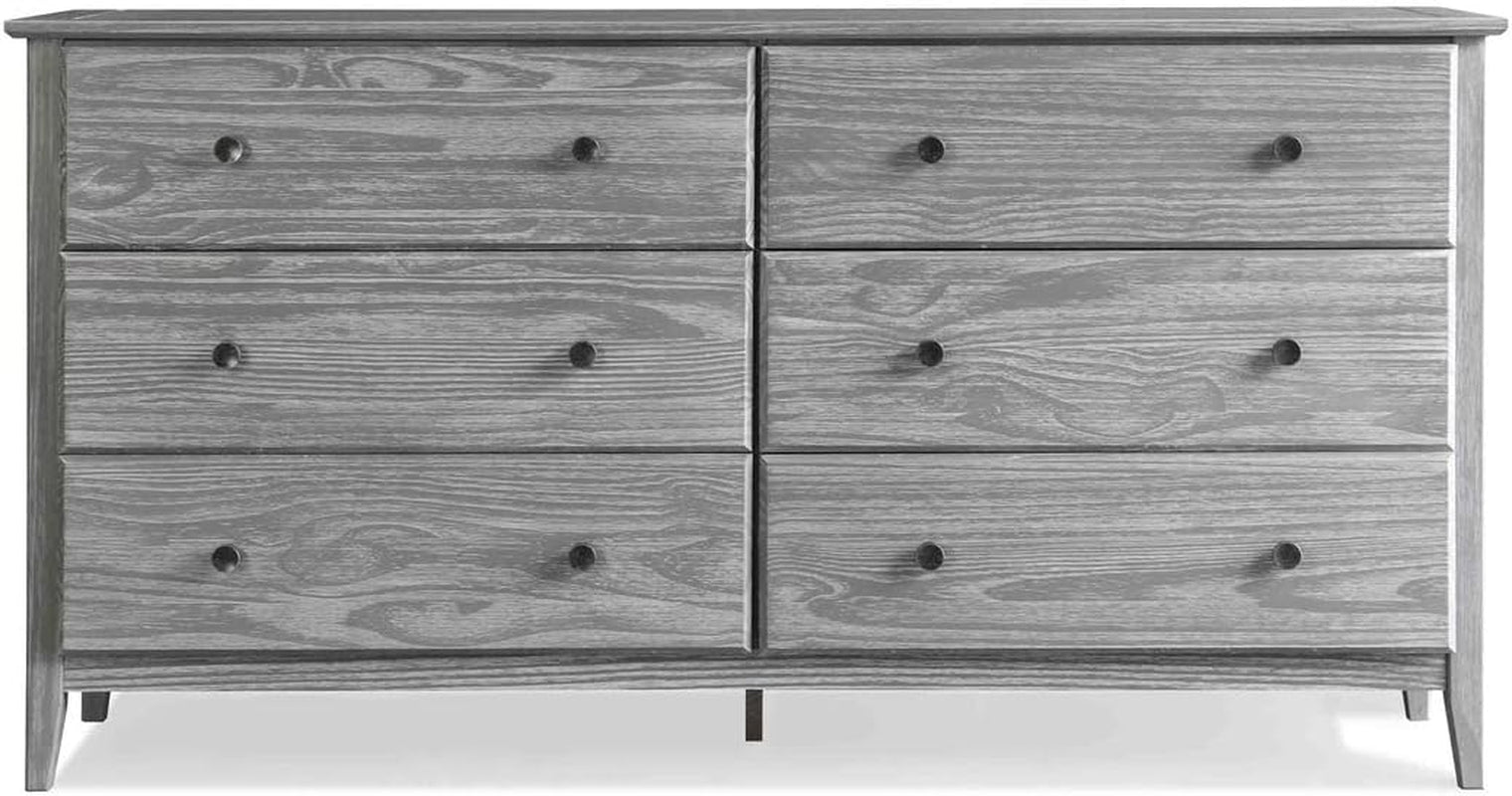 Greenport 6-Drawer Bedroom Dresser, Solid Wood with a Brushed White Finish-4