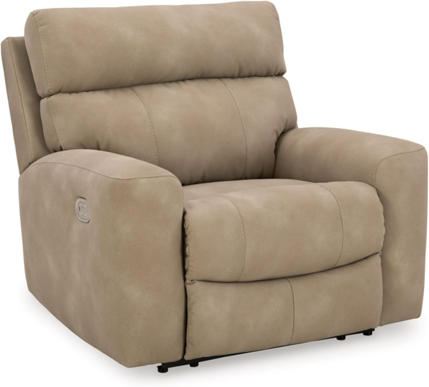Next-Gen Durapella Contemporary Faux Leather Wall Hugger Power Recliner with Adjustable Headrest and USB Ports, Light Brown-0
