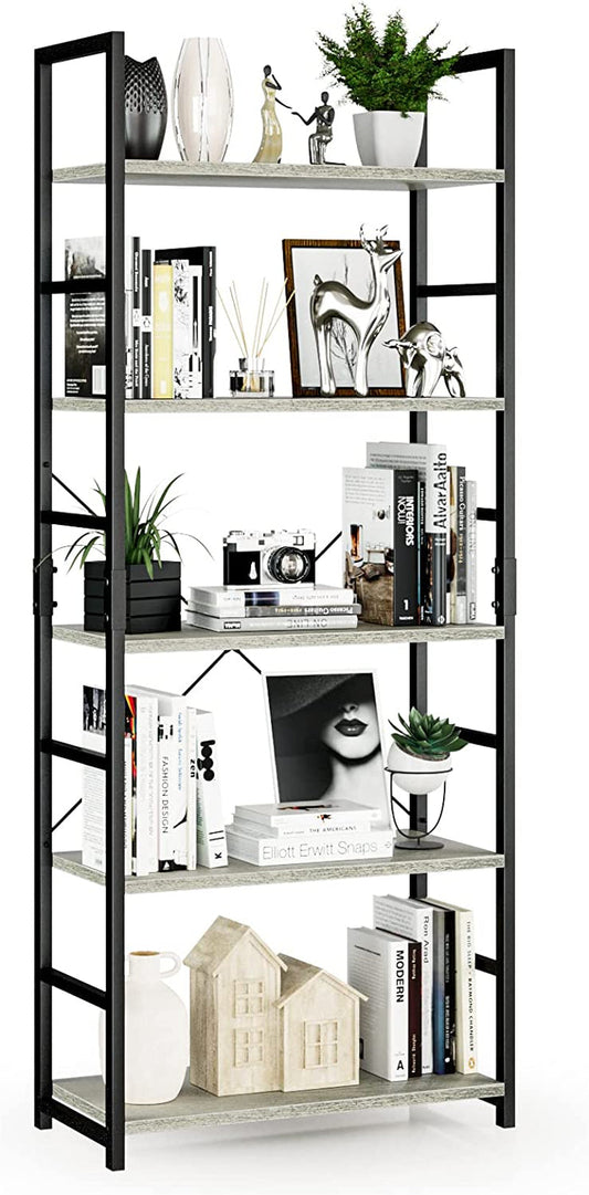 Modern 5-Tier Bookshelf for Home Office and Living Room-1
