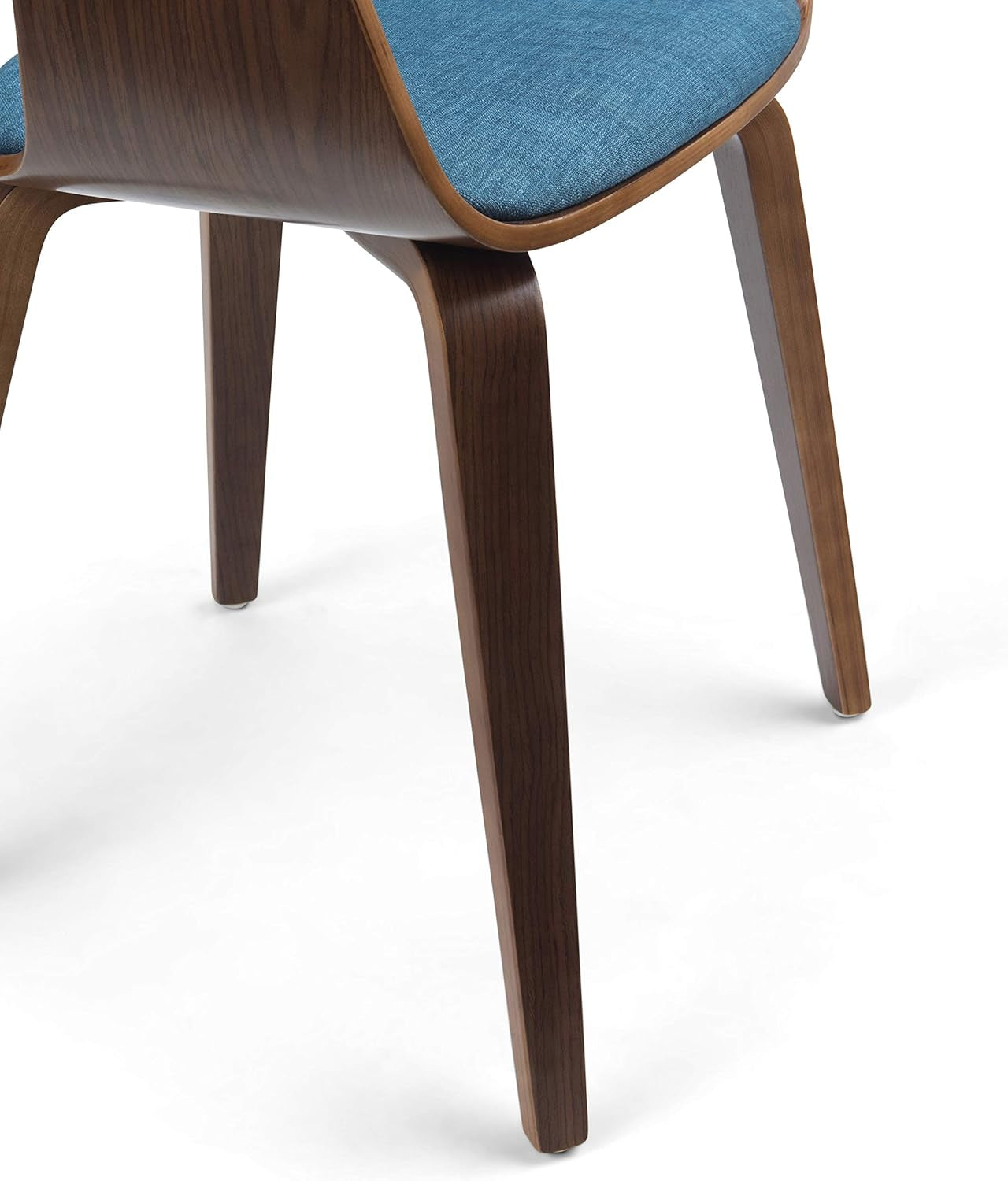 Blue Linen Bentwood Mid-Century Modern Dining Chair-4