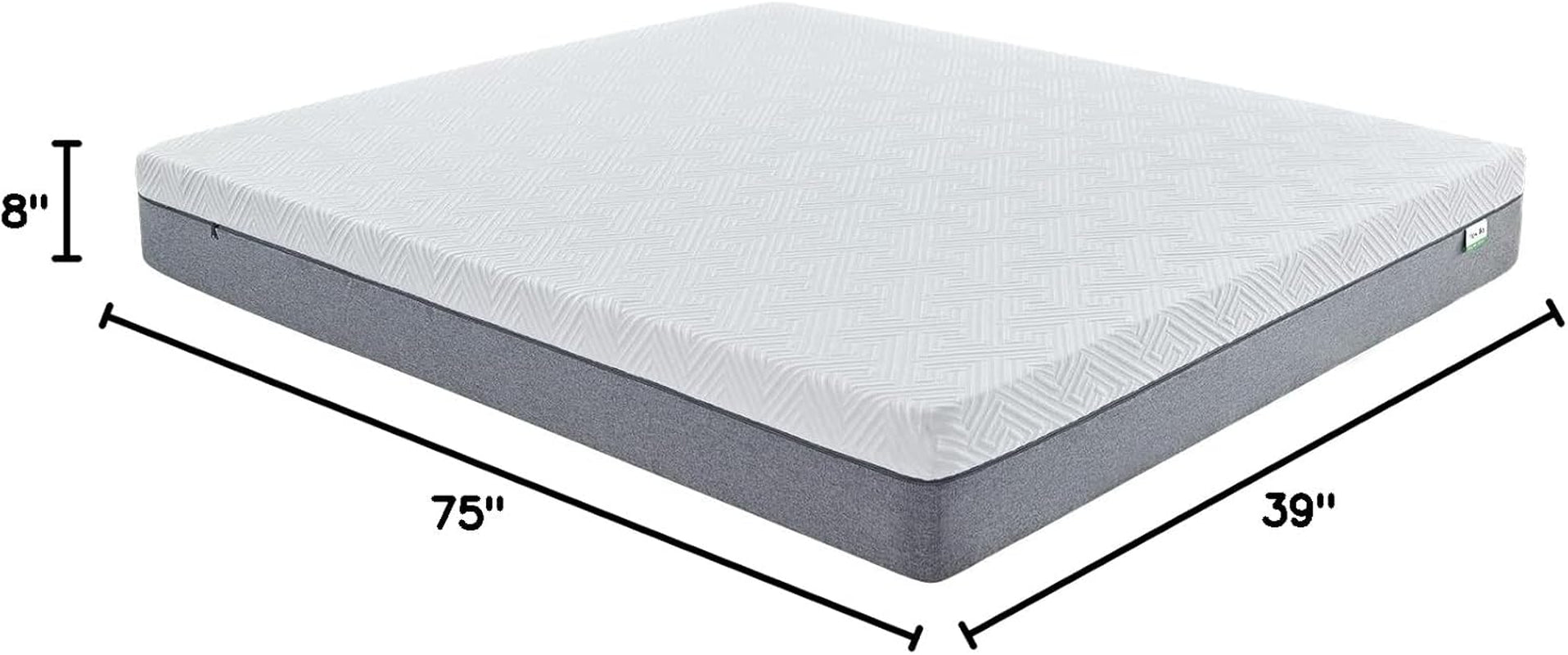 Twin Gel Memory Foam Mattress 8", Plush Comfort, Pressure Relief-2