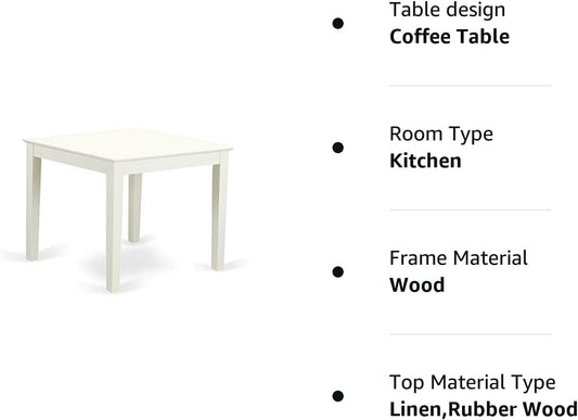 Mid Century Dining Table with White Square Tabletop-1