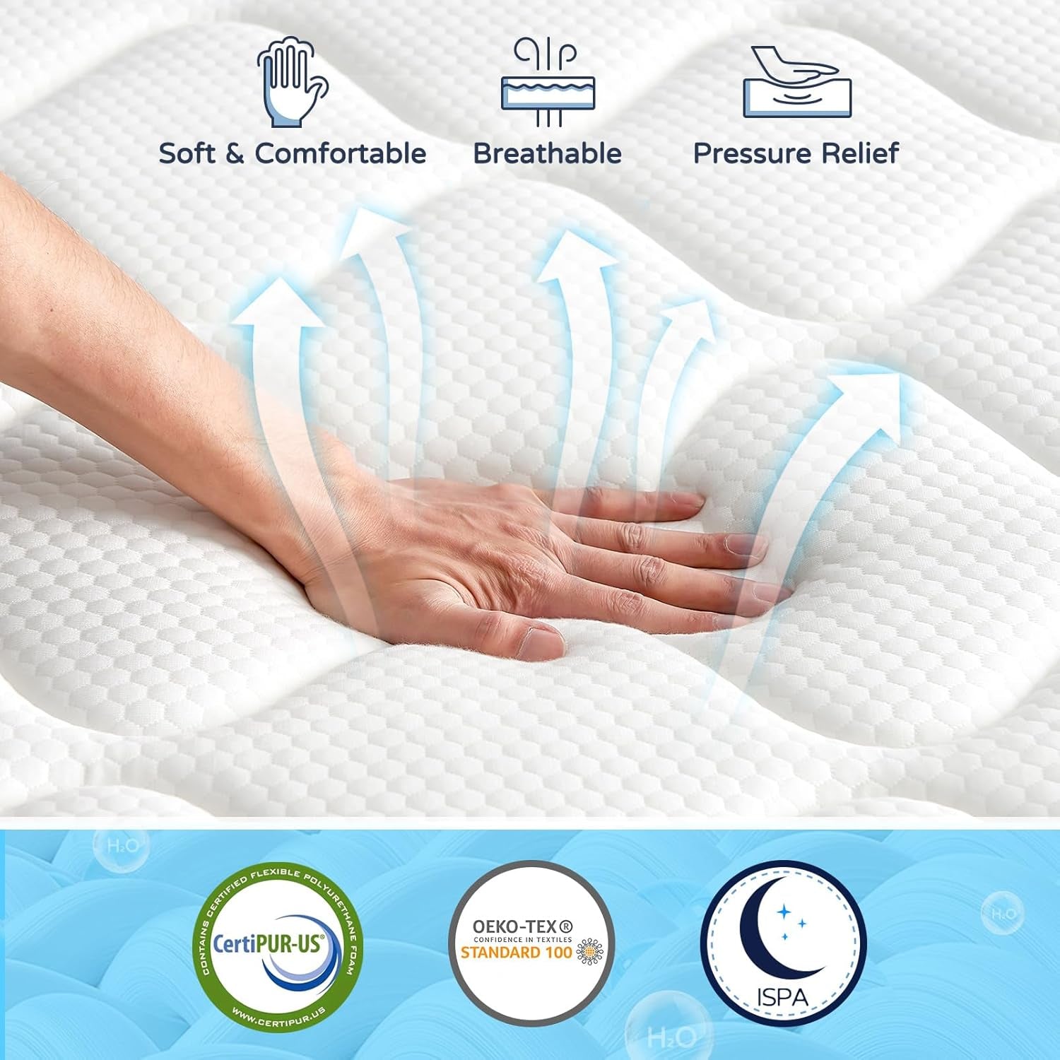 Queen Hybrid Mattress, 12 Inch, Medium-Firm, Motion Isolation-0