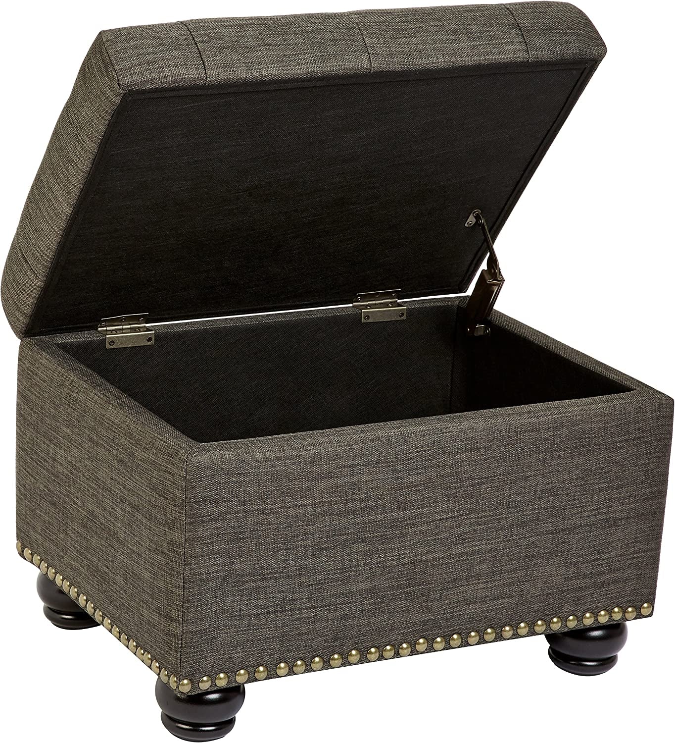 Modern Gray Ottoman with Storage Space-3