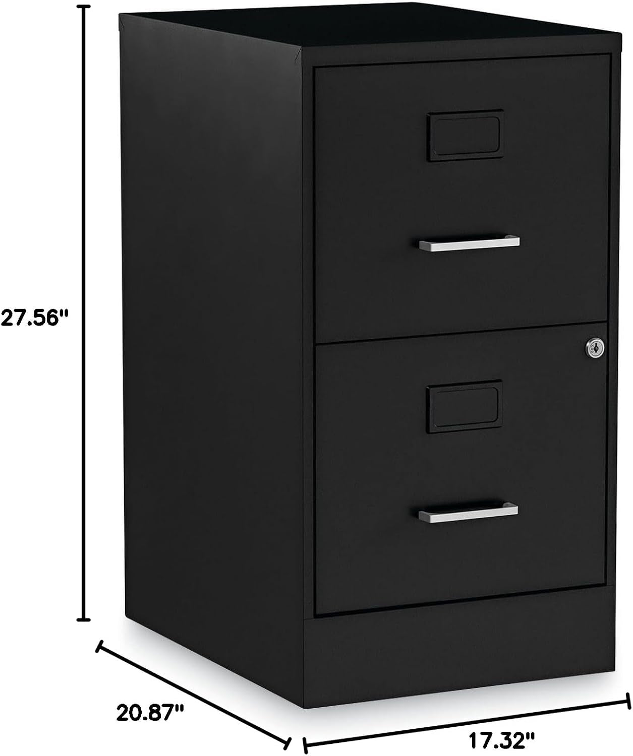 2806262 14 In. X 18 In. X 24.1 In. Soho 2-Drawer Vertical Letter File Cabinet - Black-1