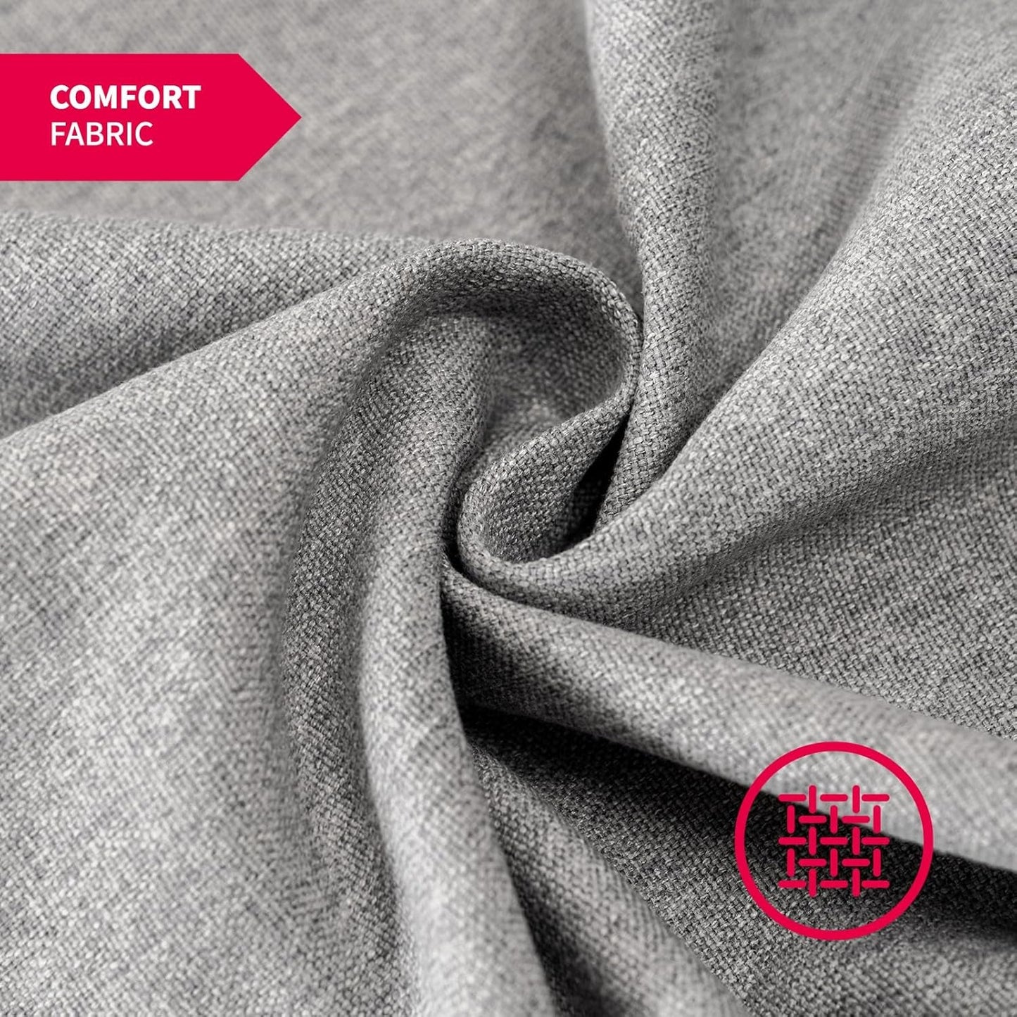 3PCS Sofa Set for Living Room,Modern Linen Couch Set with Nailhead Trim Design, Living Room Furniture Set for Office Apartment Home(Sofa & Loveseat & Chair/Light Grey)-2