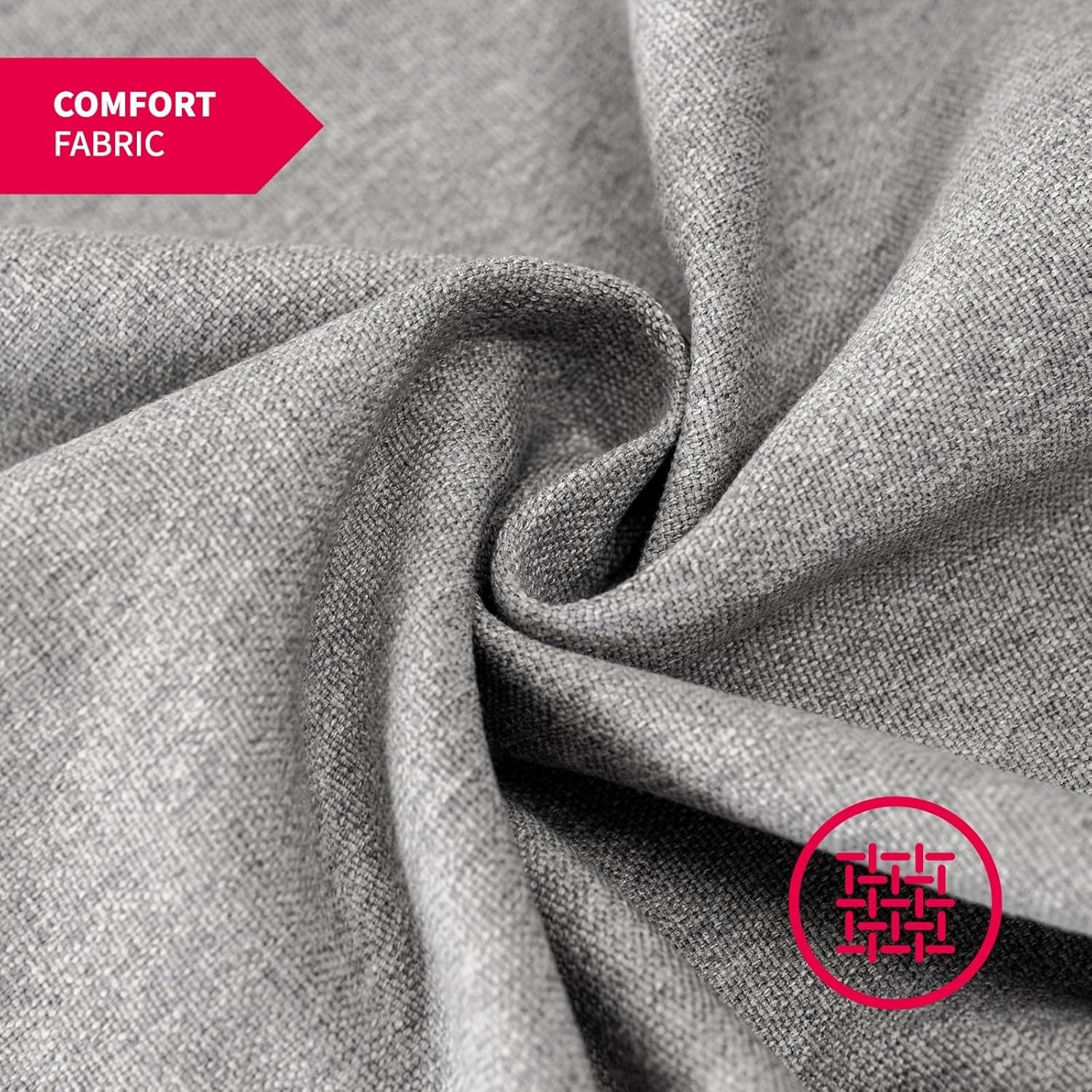 3PCS Sofa Set for Living Room,Modern Linen Couch Set with Nailhead Trim Design, Living Room Furniture Set for Office Apartment Home(Sofa & Loveseat & Chair/Light Grey)-2