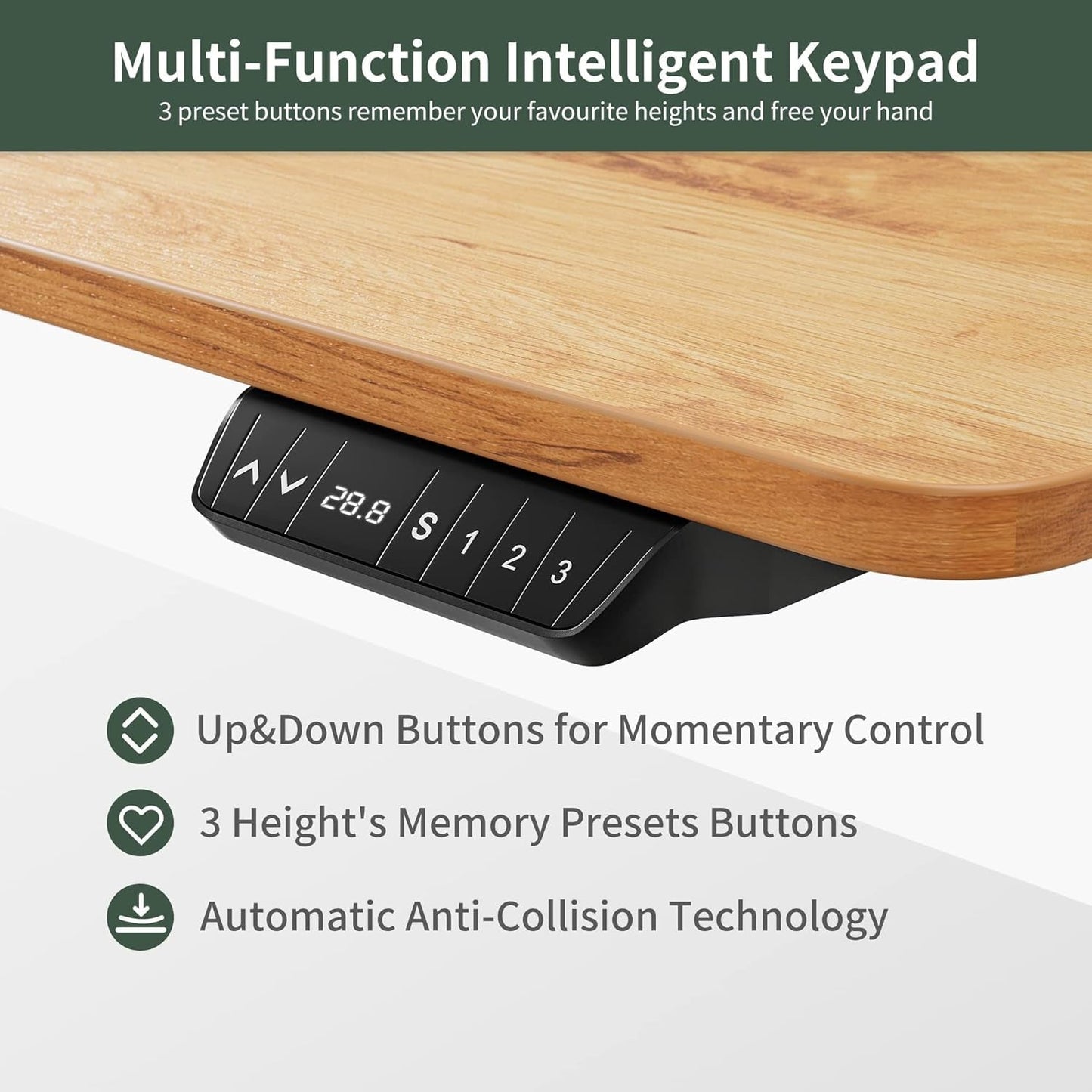 40 X 24 Inches Standing Desk with Drawer, Adjustable Height Electric Stand up Desk with Storage, Sit Stand Home Office Desk, Ergonomic Computer Desk, Light Rustic-4