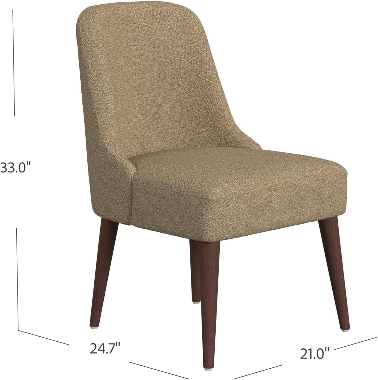 Home Decor | Upholstered Hemet Gayle Side Dining Chair | Decorative Home Furniture, Brown Boucle (Single Pack)-2
