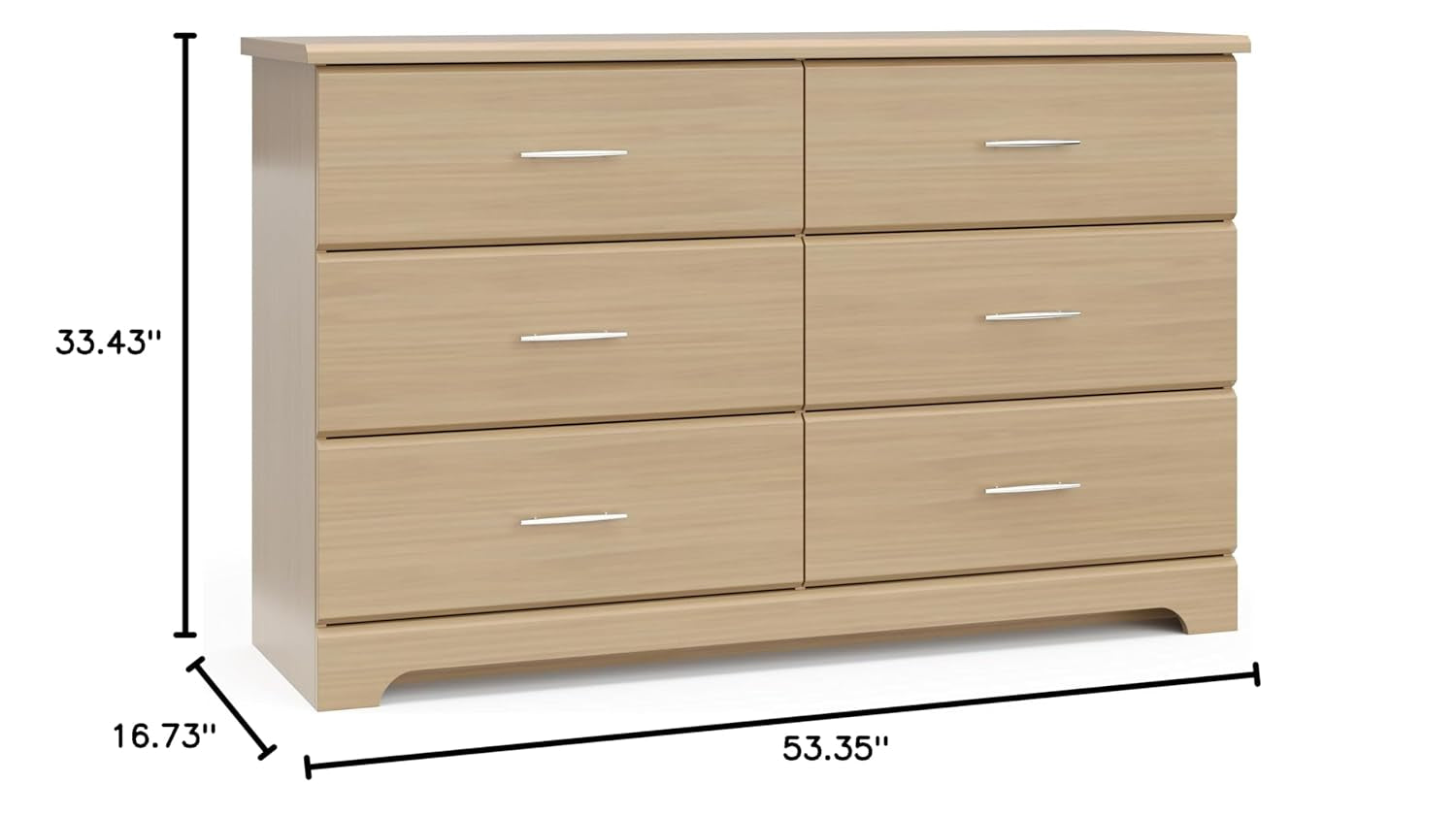 Brookside 6 Drawer Double Dresser (Driftwood) – Dresser for Nursery, 6 Drawer Dresser, Kids Dresser, Nursery Dresser Drawer Organizer, Chest of Drawers-2