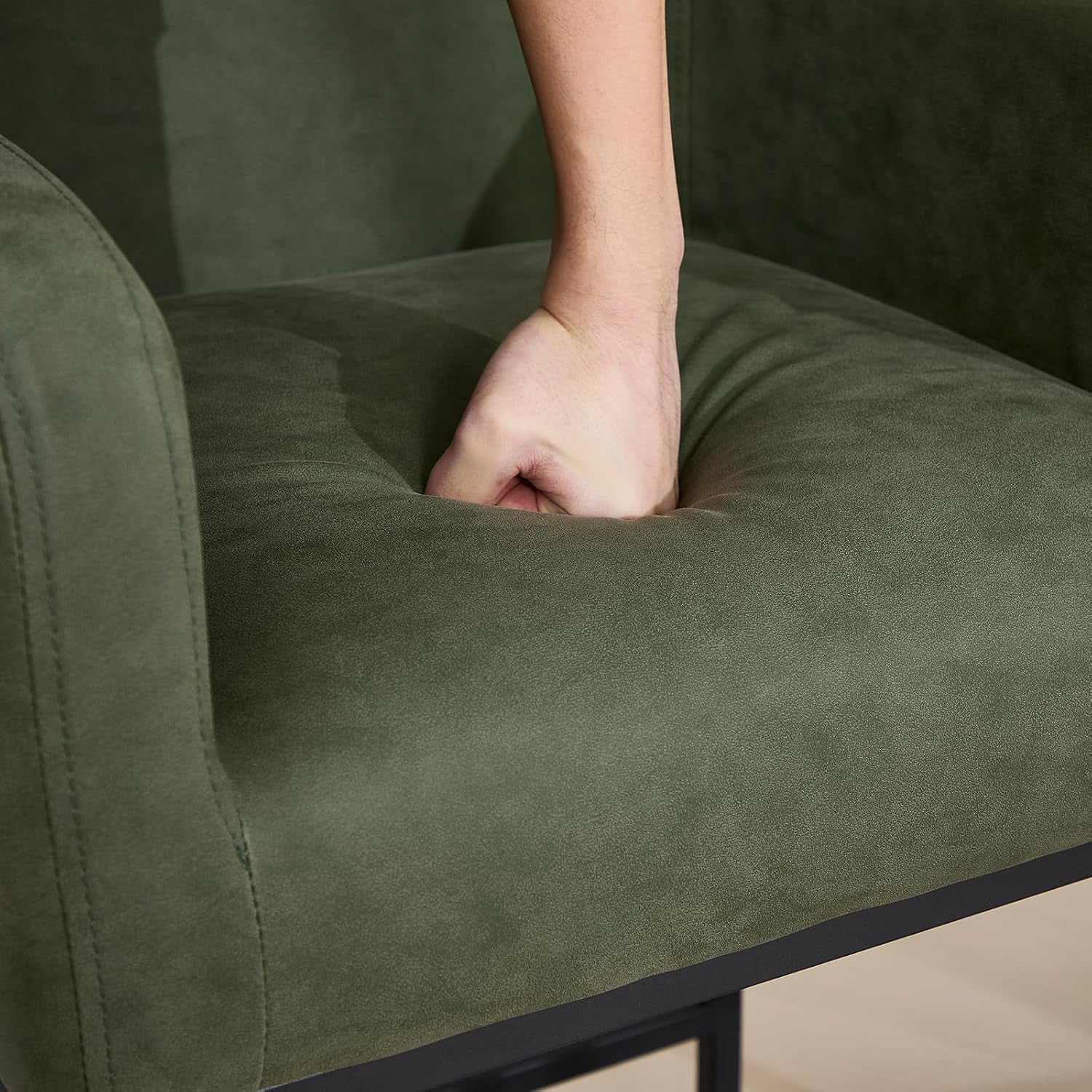 Modern 25" Green Leather Bar Stools (2)-3