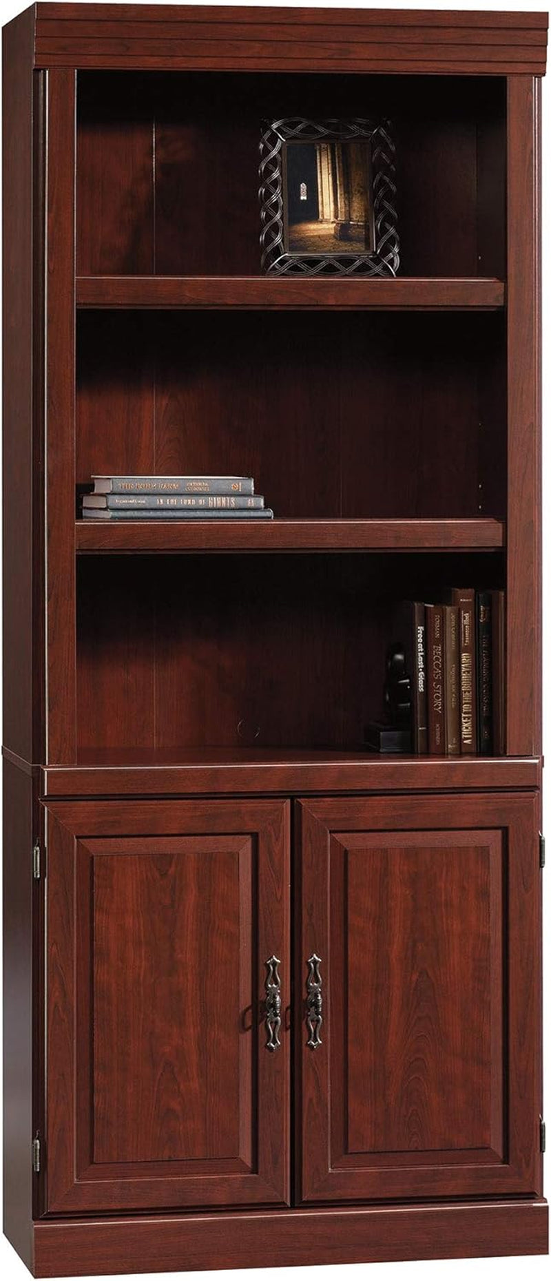 Heritage Hill Library with Doors/Book Shelf, L: 29.80" X W: 12.99" X H: 71.26", Classic Cherry Finish-2