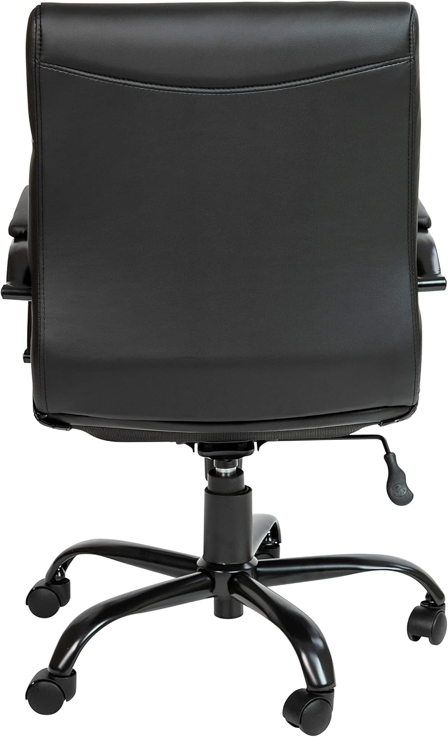 Whitney Mid-Back Swivel Leathersoft Desk Chair with Padded Seat and Armrests, Adjustable Height Padded Office Chair, Black-4