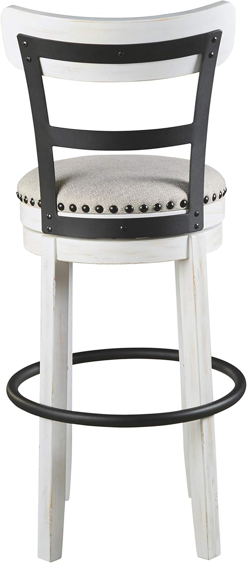 Valebeck 30" Modern Swivel Pub Height Barstool, Whitewash-4