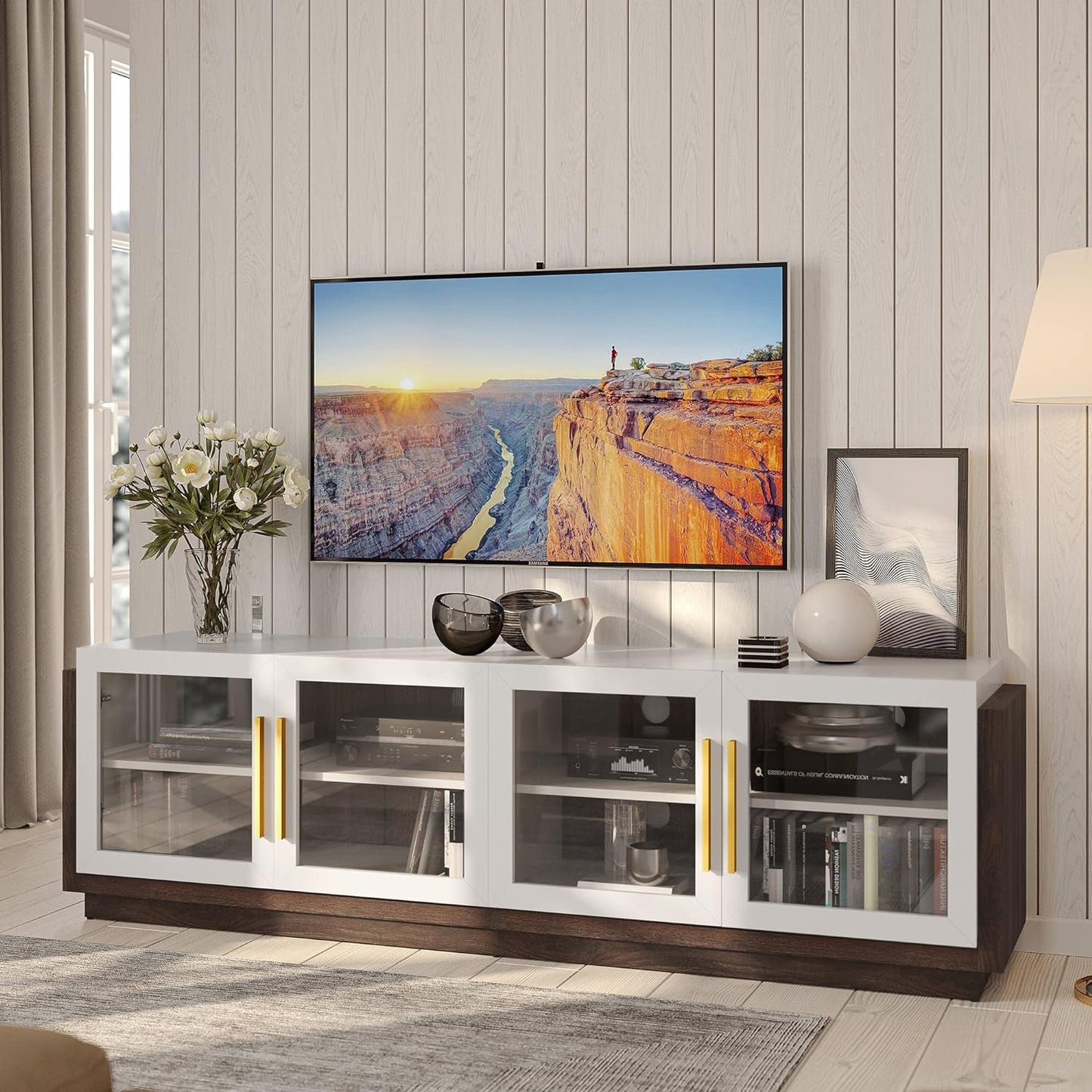 Modern White Entertainment Center for 70 Inch TV-1