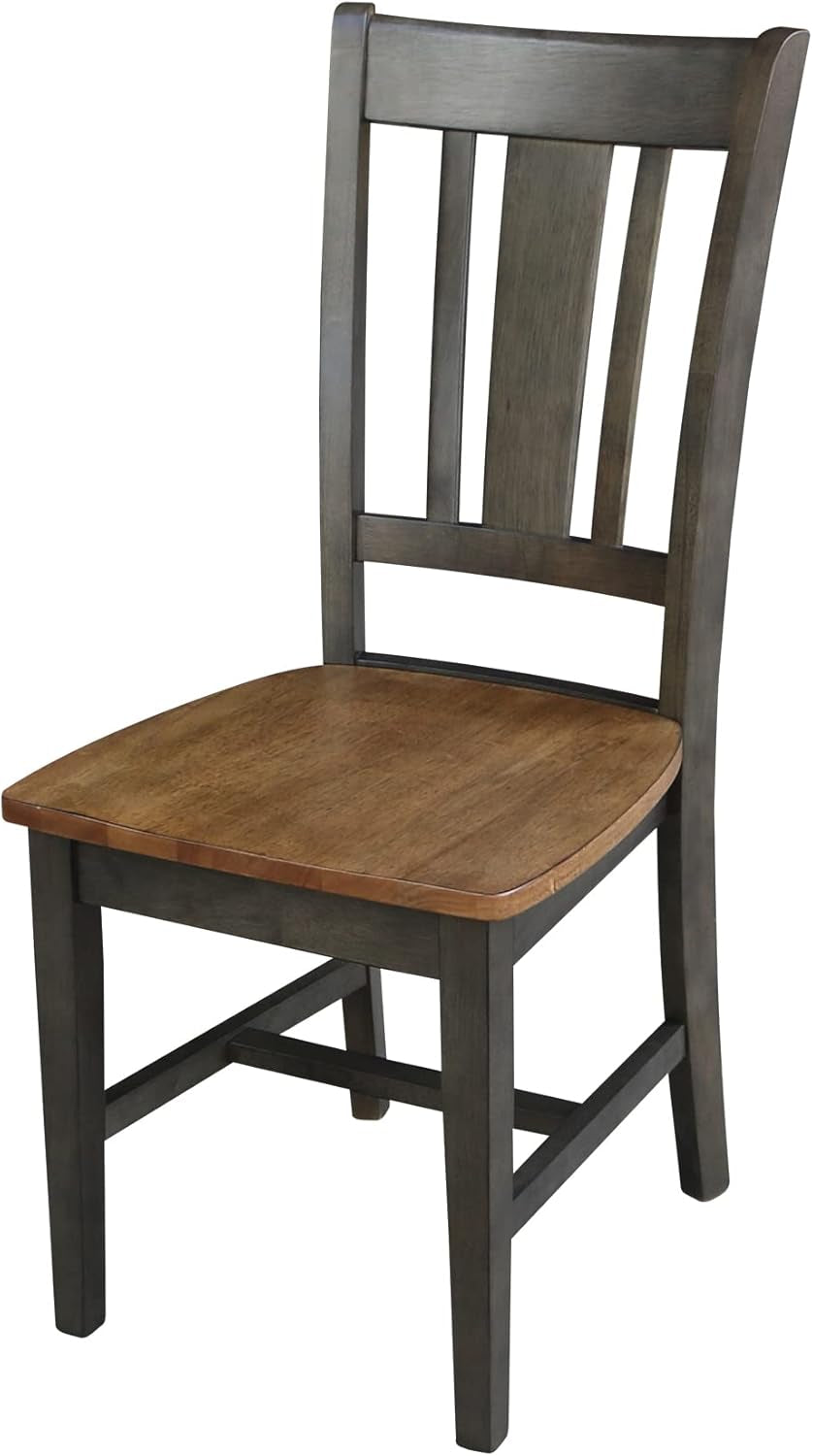 International Concepts San Remo Splatback Dining Chair, Height, Hickory/Washed Coal-0