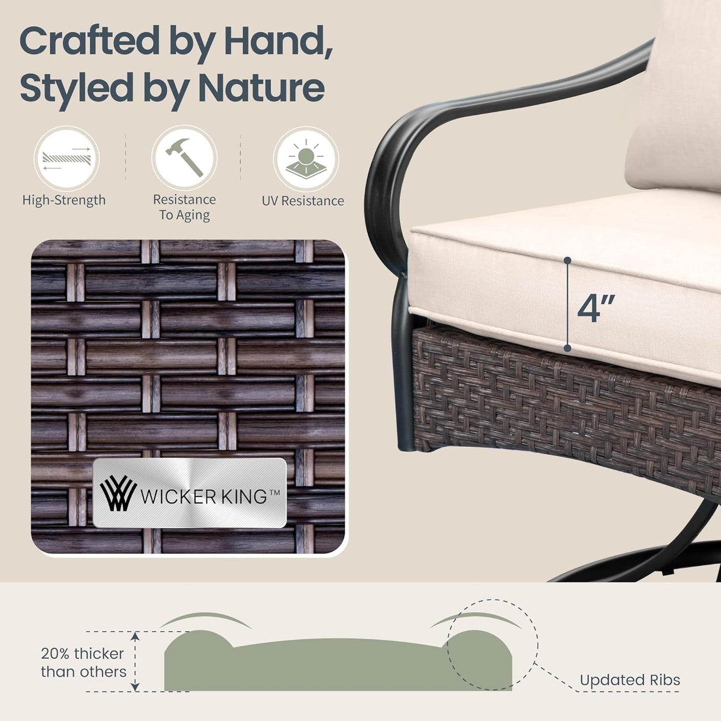 Heavy Duty 9-Piece Patio Dining Sets, Expandable Outdoor Table and Chairs Set for 8, 8 Extra Large Swivel Chairs, Rectangular Metal Dining Table for Deck, Backyard and Garden-2