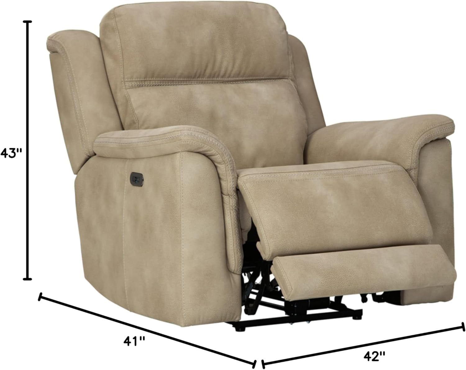 Next-Gen Durapella Power Recliner with Adjustable Headrest, Beige-2