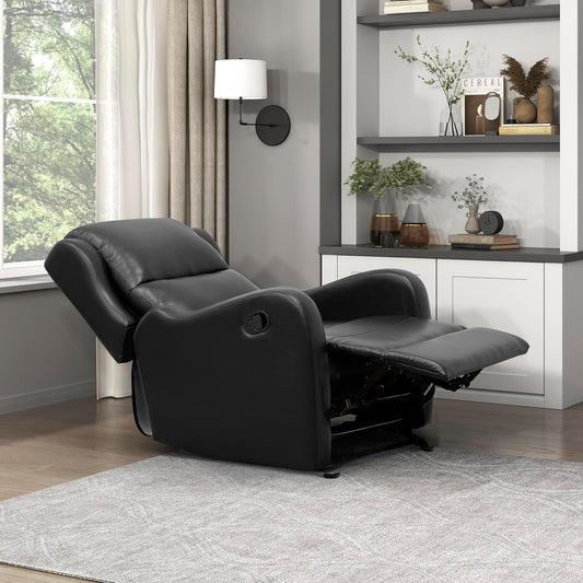 Recliner Chair Living Room Reclining Sofa Chair, Home Theater Seating Modern Recliner, Manual Recliner Sofa Chair for Living Room/Office/Apartment, Glider Recliner, Black-0