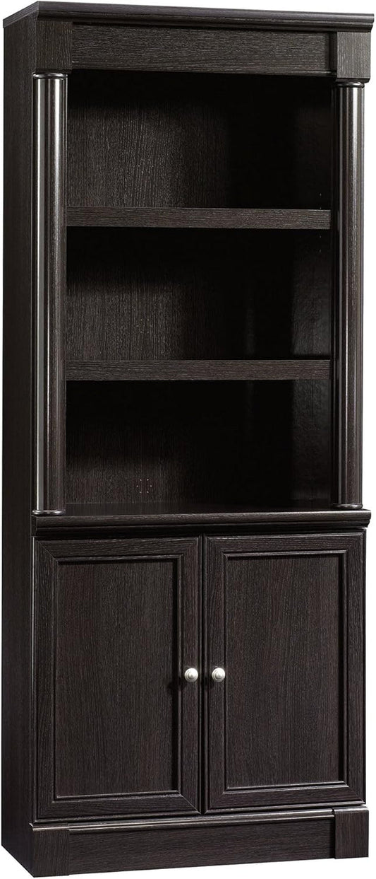Palladia Library with Doors/Book Shelf, L: 29.37" X W: 13.90" X H: 71.85", Wind Oak-0