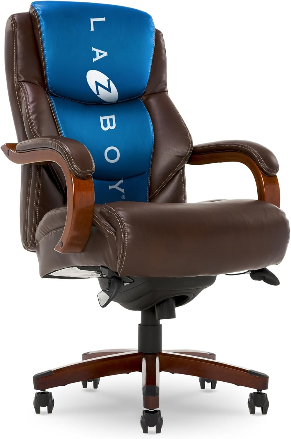 Delano Big & Tall Executive Office Chair, High Back Ergonomic Lumbar Support, Bonded Leather, Brown-0