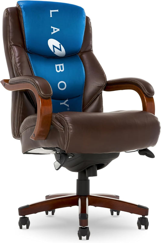 Delano Big & Tall Executive Office Chair, High Back Ergonomic Lumbar Support, Bonded Leather, Brown-0