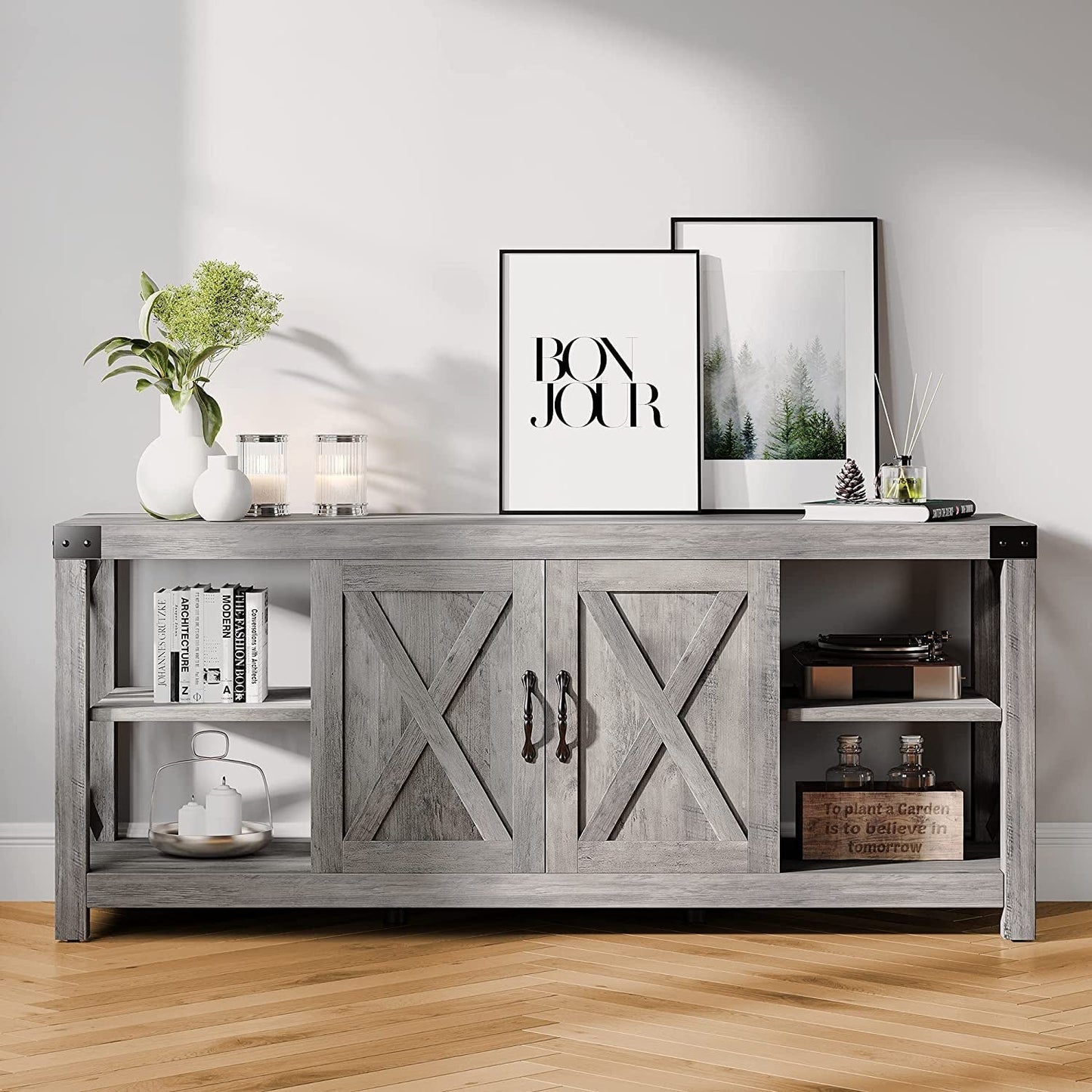 Farmhouse Grey TV Stand for 65″ TV-0
