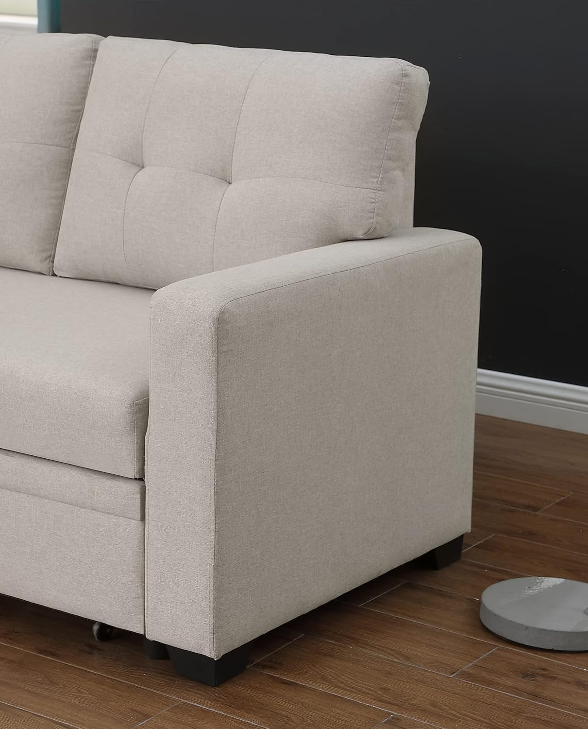 Maison 4-In-1 Convertible L Shaped Couch with Pull Out Bed and Storage, Sectional Sleeper Sofa with Reversible Chaise for Living Room, Apartment, Bedroom, Office-4