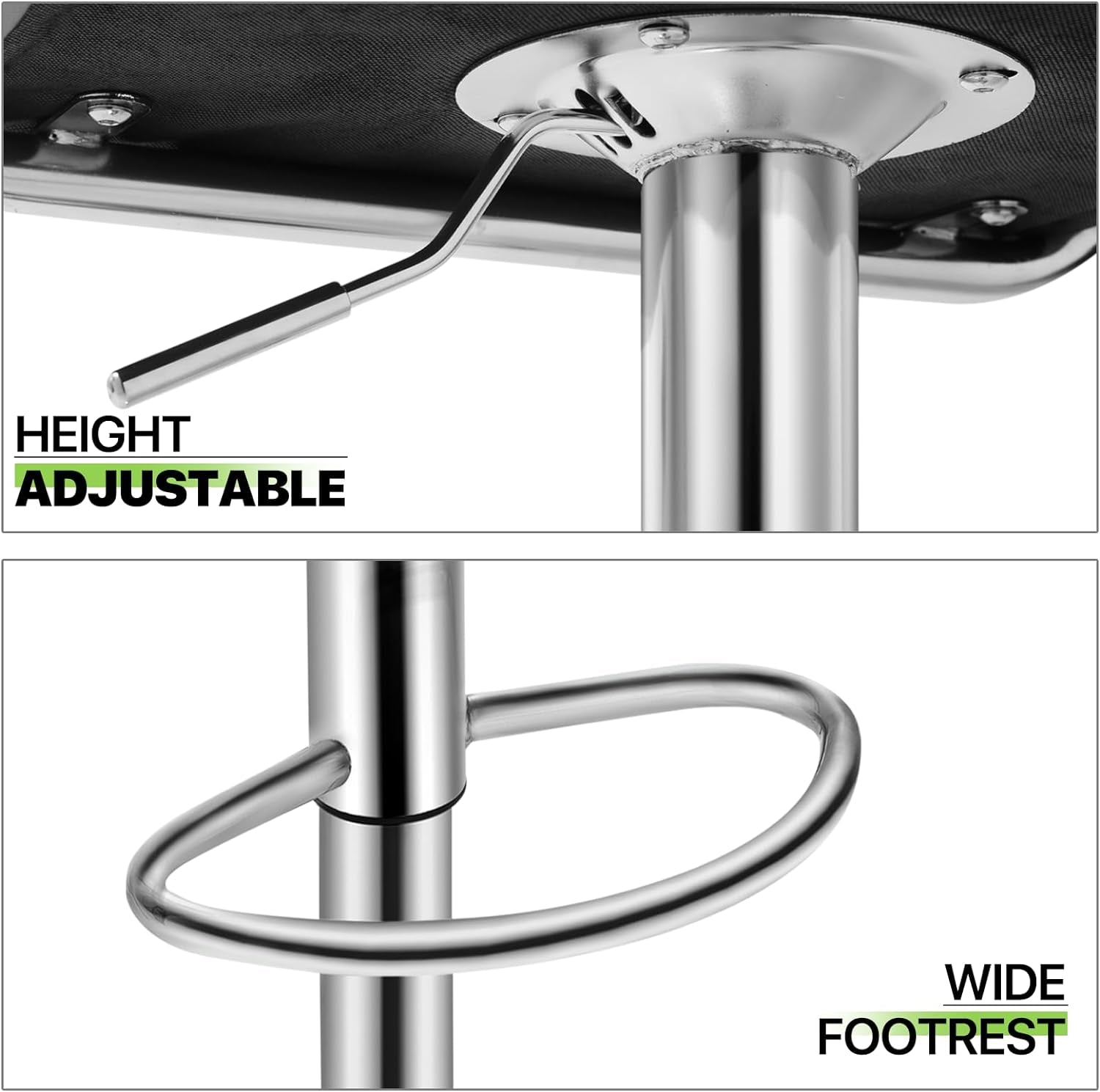 Bar Stools Set of 2, Adjustable Counter Height Swivel Barstools Modern Dining Chair Bar Pub High Stool with Back for Kitchen Island, Black/Red-4