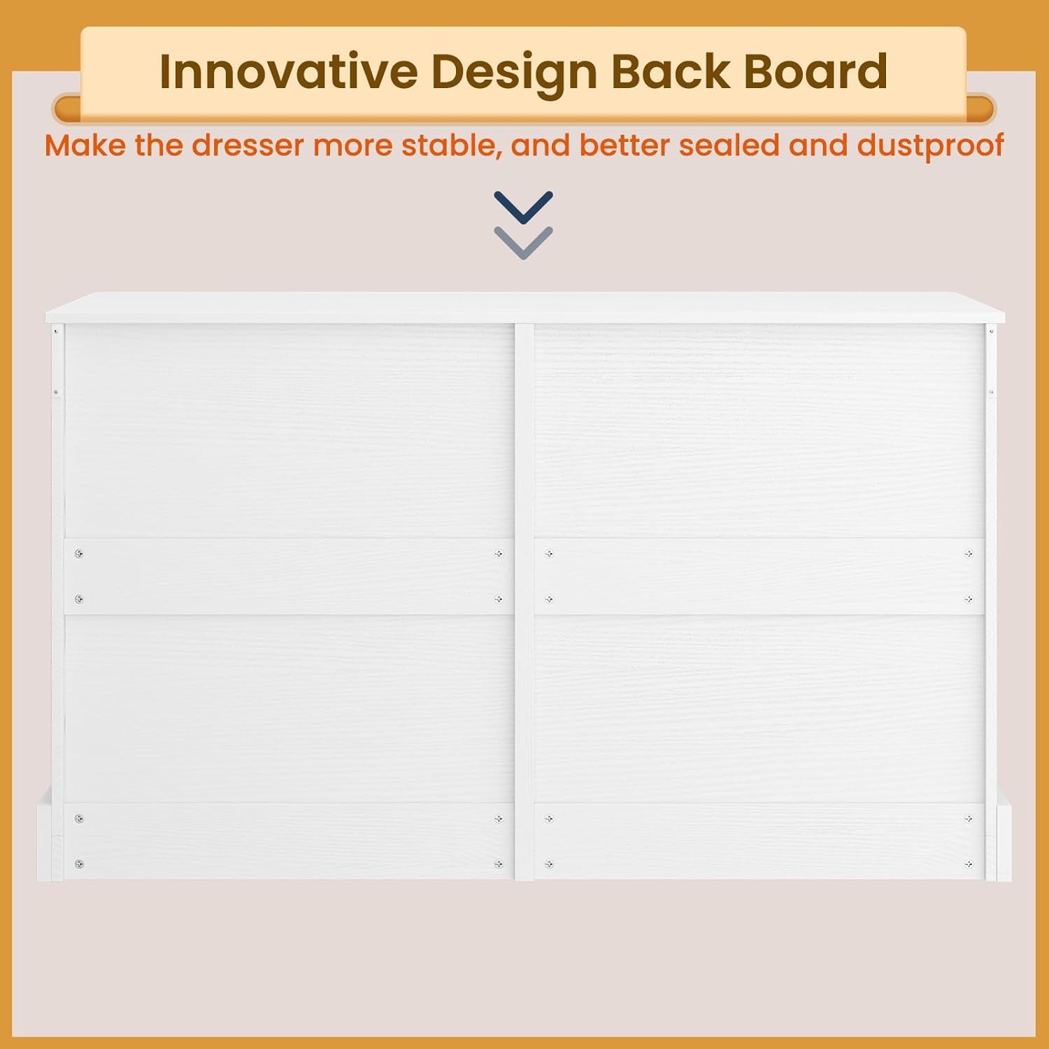 8 Drawers Dresser for Bedroom, White Large Chest of Drawers, Long Modern Double Dressers, Big Clothing Storage Organizer Closet with Ample Space, 51.6''L X 15.7''D X 37.7''H-4