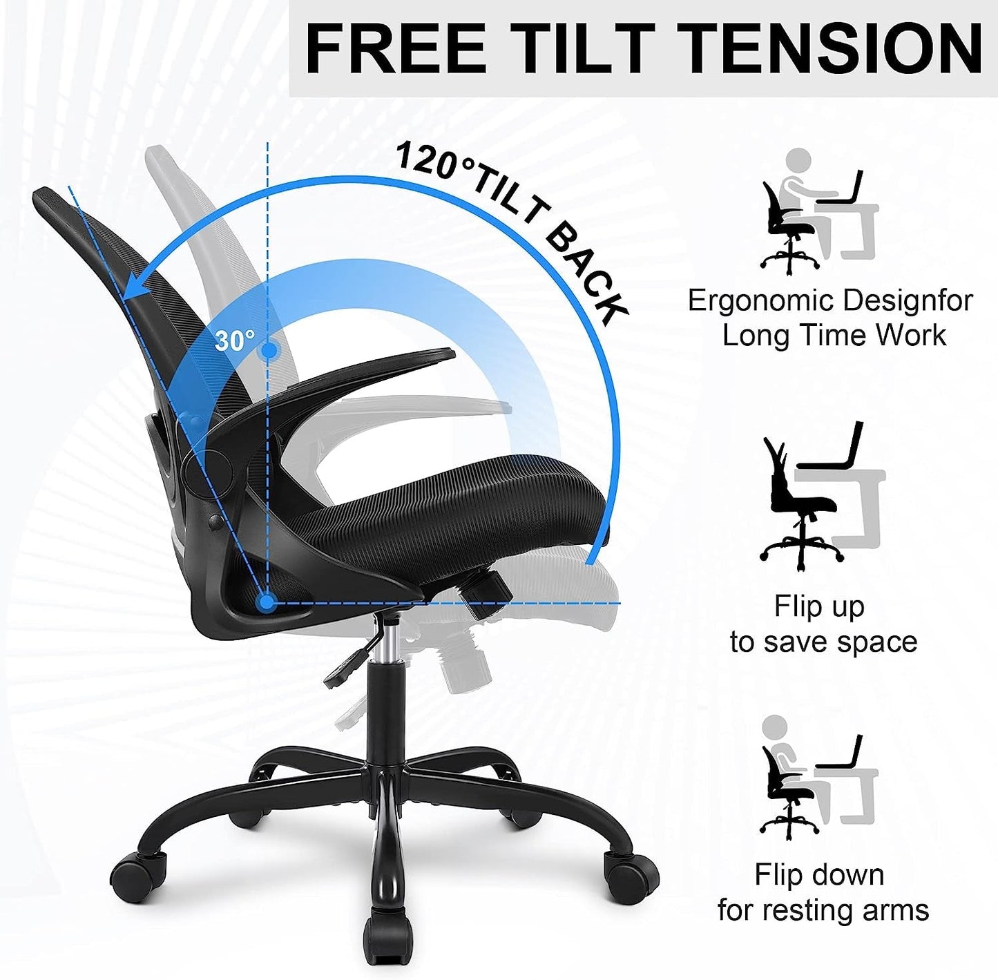 Ergonomic Mesh Office Chair with Adjustable Support-2