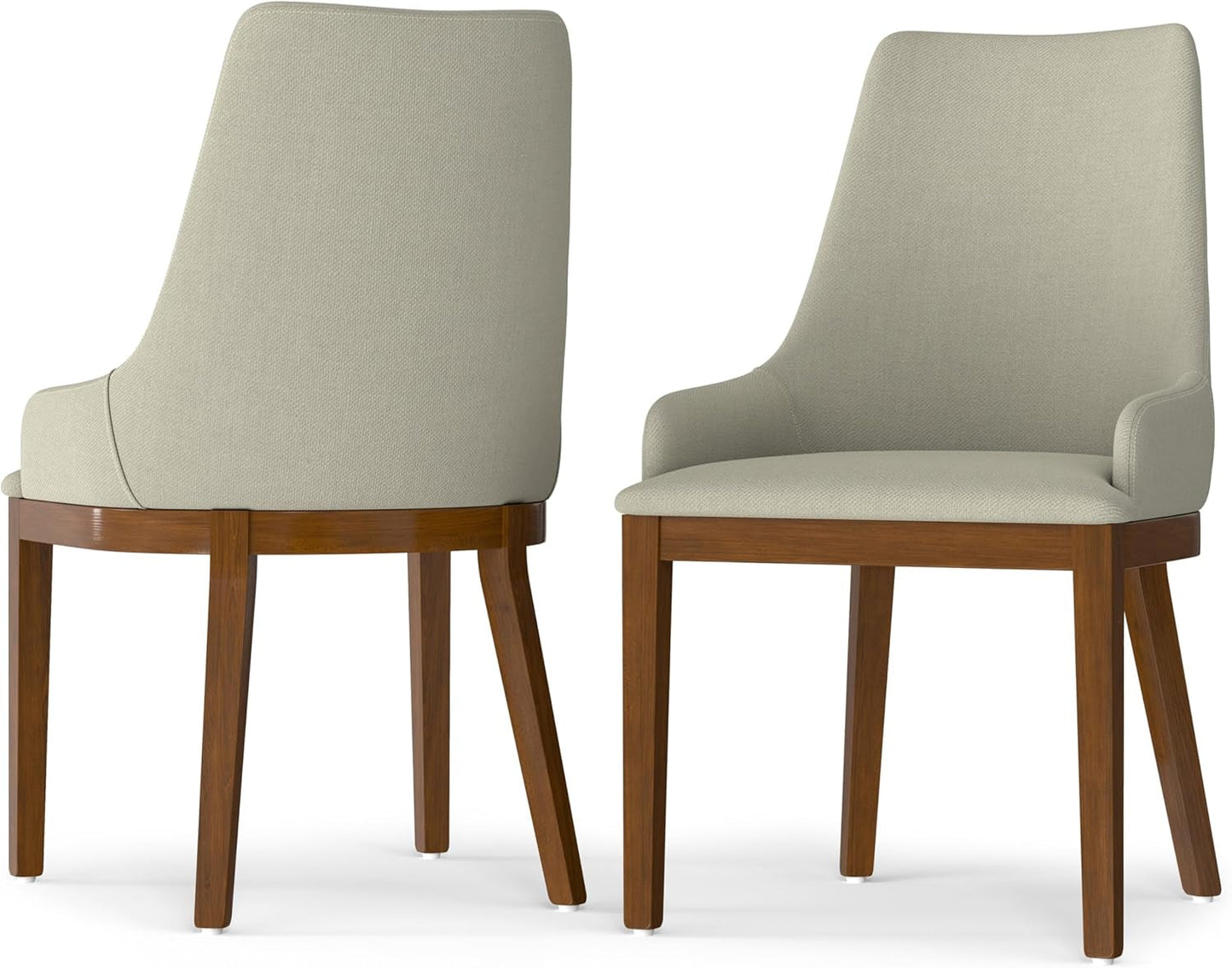 Stephanie Contemporary Dining Chair (Set of 2) in Natural Linen Look Fabric, Fully Assembled for the Dining Room-0