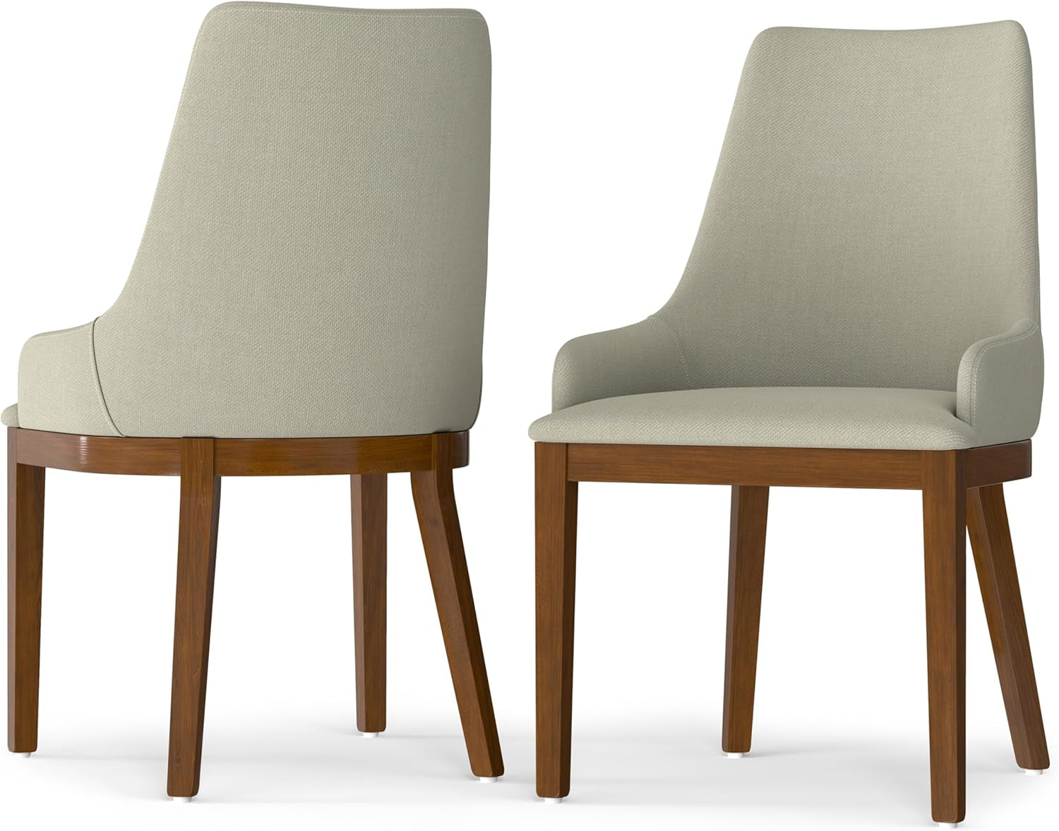 Stephanie Contemporary Dining Chair (Set of 2) in Natural Linen Look Fabric, Fully Assembled for the Dining Room-0