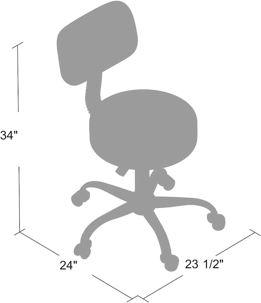 Boss Caressoft Faux Leather Doctor'S Stool with Back, Beige-2