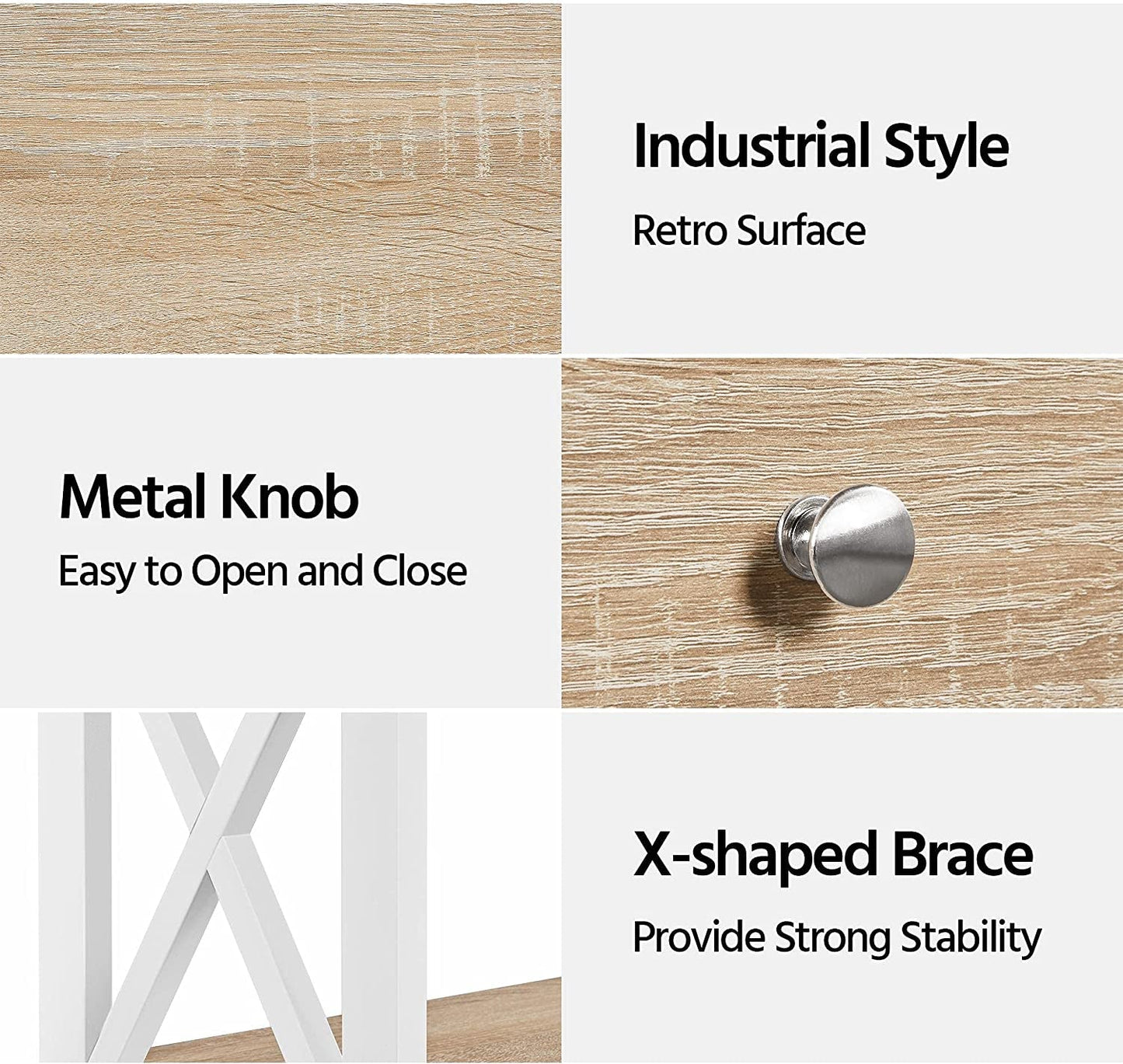 Narrow Console Table with Drawer and Shelves-4