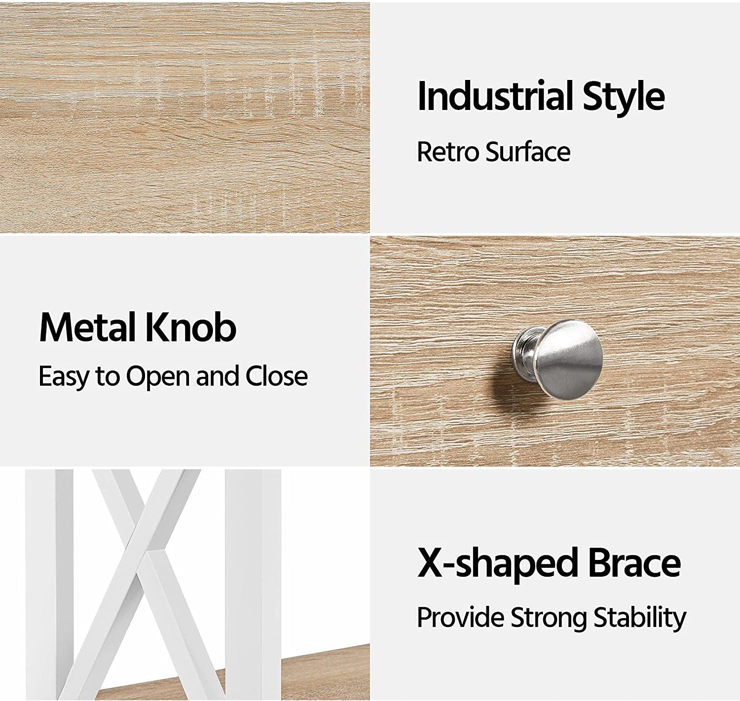 Narrow Console Table with Drawer and Shelves-4