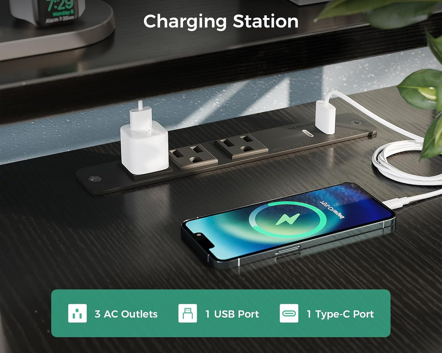 Electric L Shaped Standing Desk with Monitor Stand, 59 Inch Height Adjustable Corner Desk with Power Outlets, Large Sit Stand Table, Reversible Computer Desk for Home, Office, Black-4