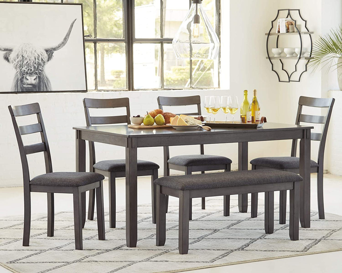 Gray Bridson Modern 6-Piece Dining Set-0