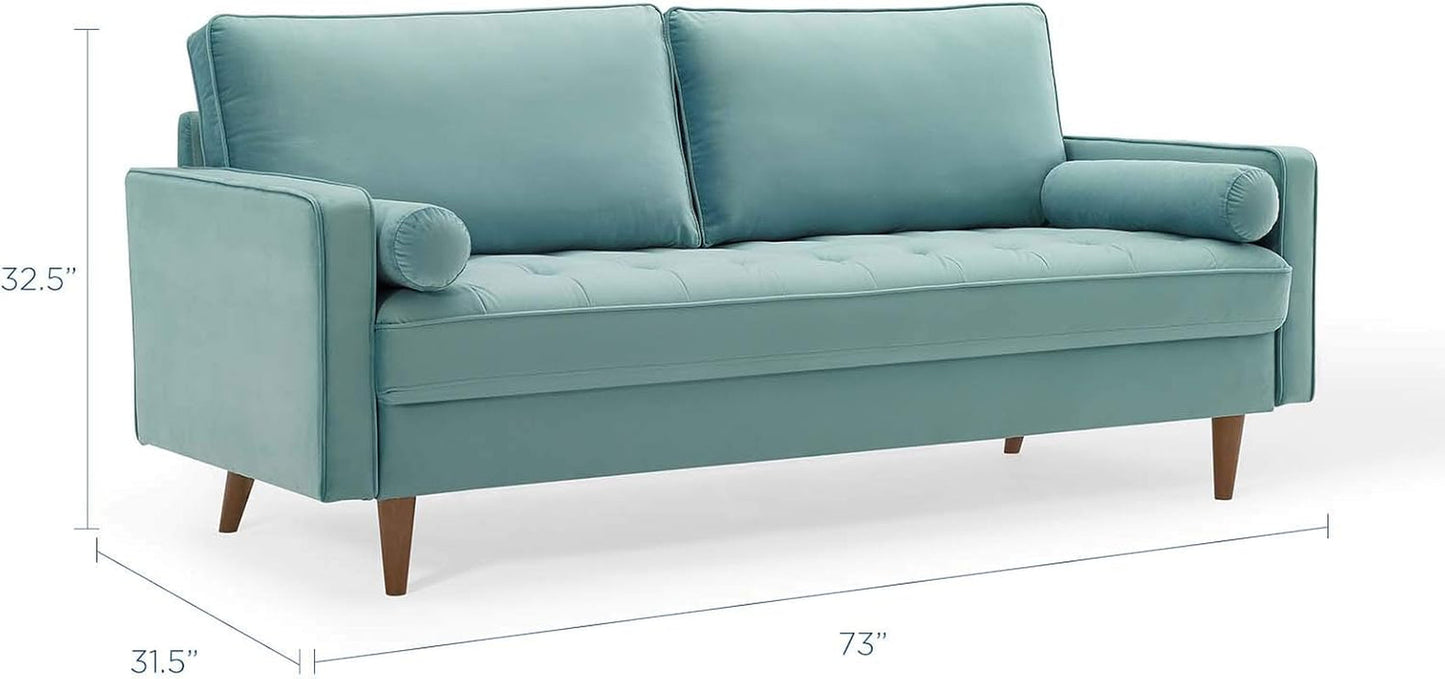 EEI-3764-MIN Valour Performance Velvet Sofa, Mint-1